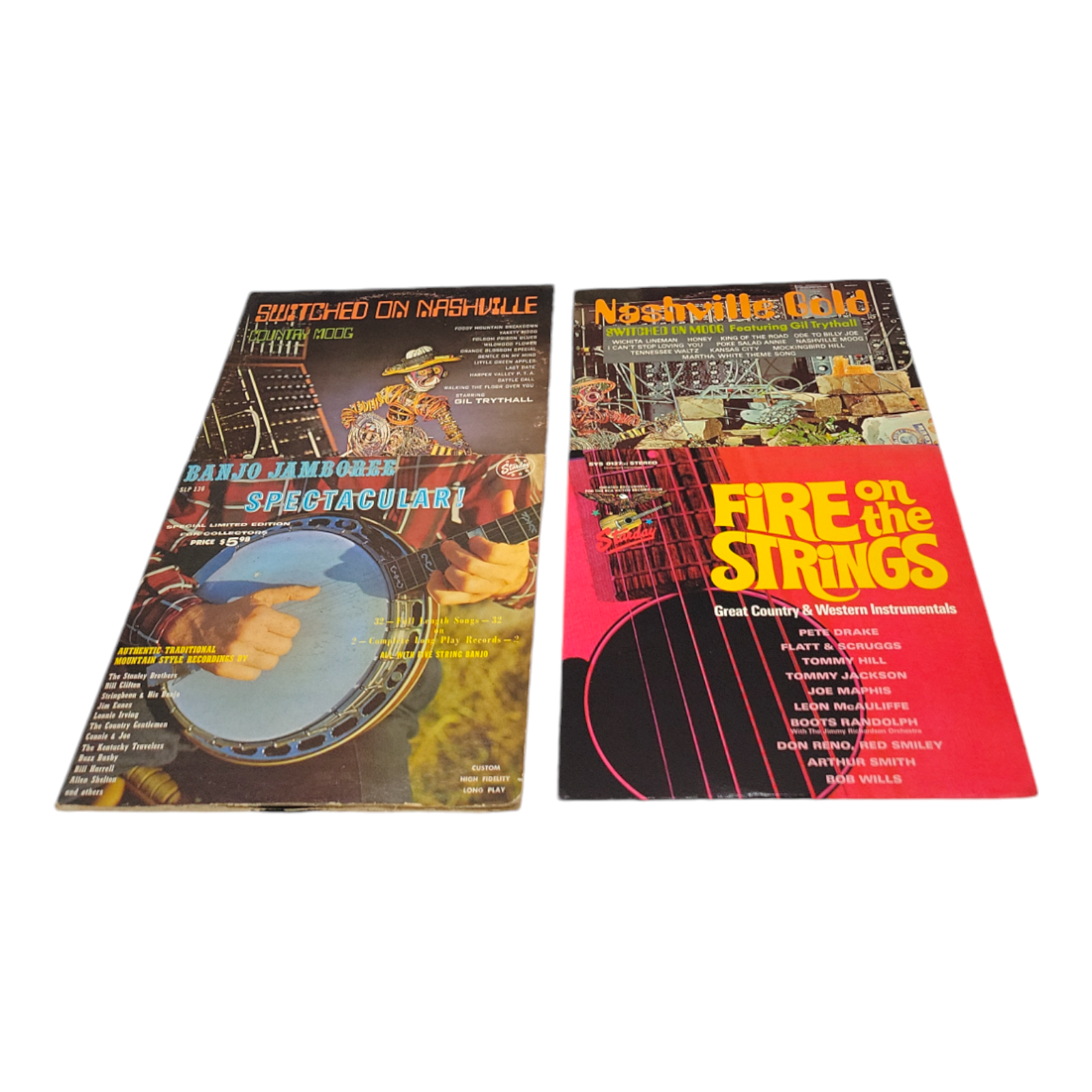 Vintage Switched on Nashville Gold and Banjo Music Vinyl LP 4 Record Bundle