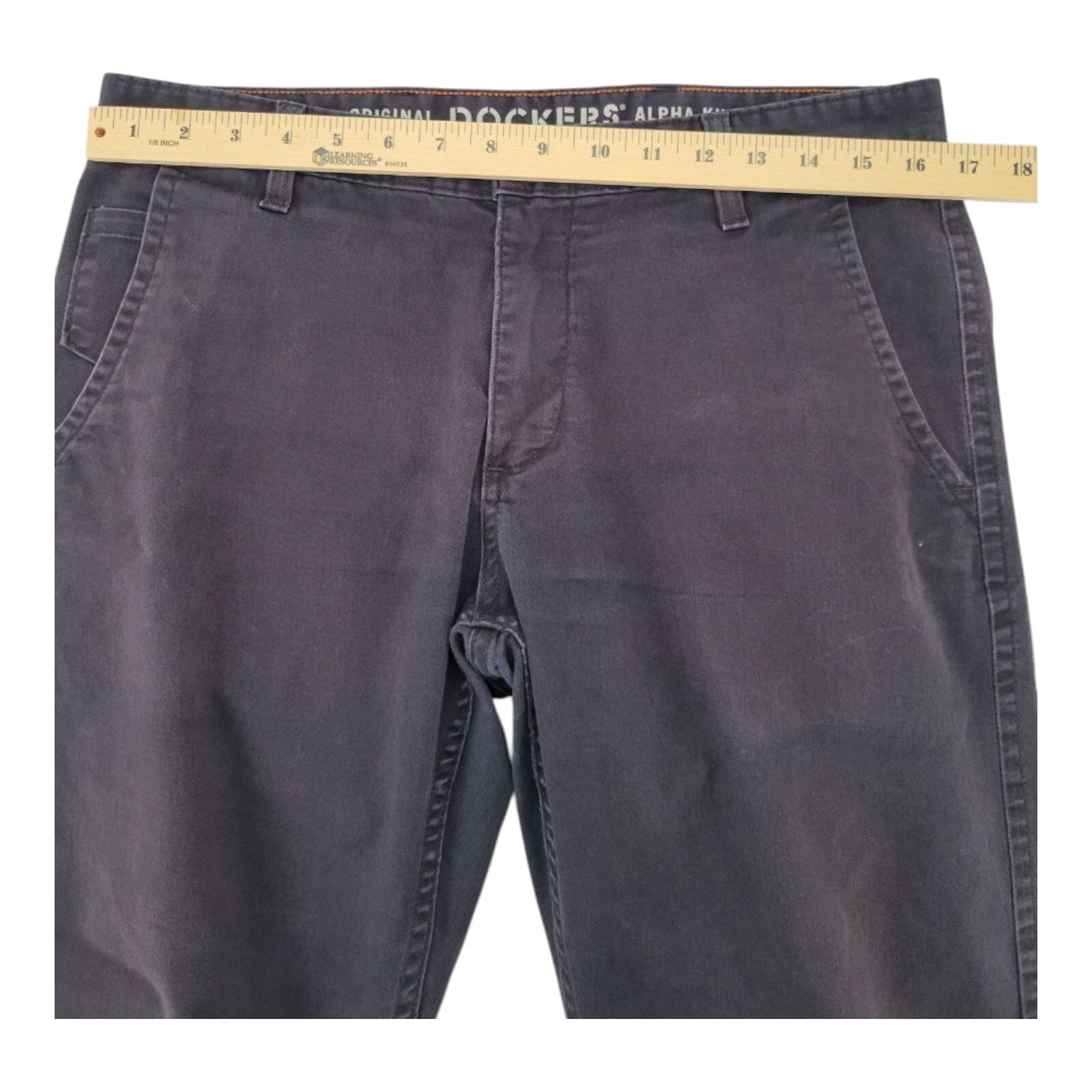 Dockers Alpha Khaki Slim Tapered Cotton Blend Black Pants Mens Size 34