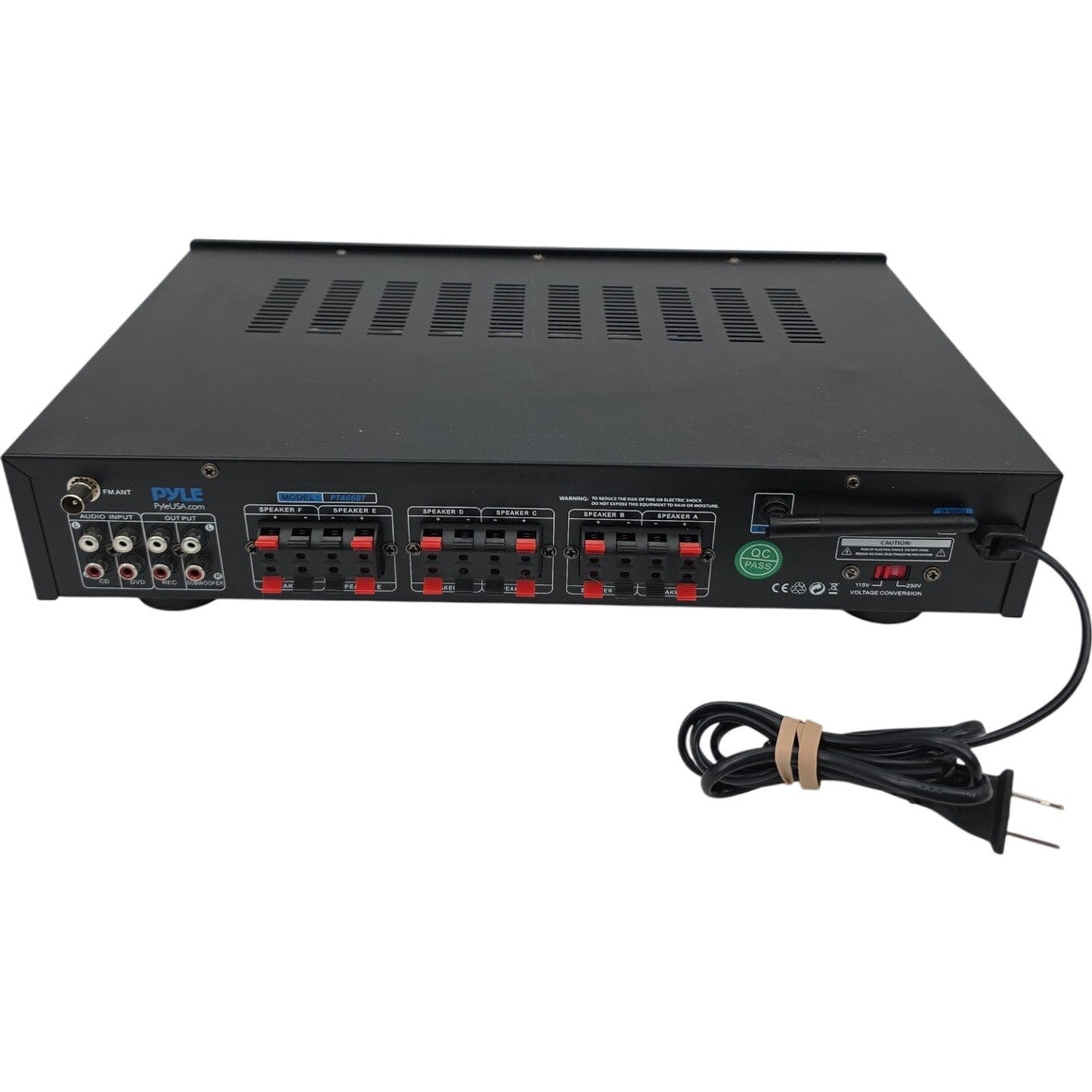 Pyle 6-Channel 600W Audio Amplifier System Analog Digital Stereo With FM Radio