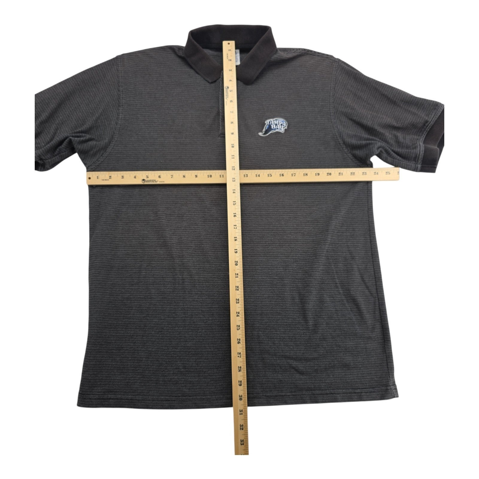 Vintage Tampa Bay Devil Rays Men's Polo Shirt Grey Short Sleeve Embroidered XL