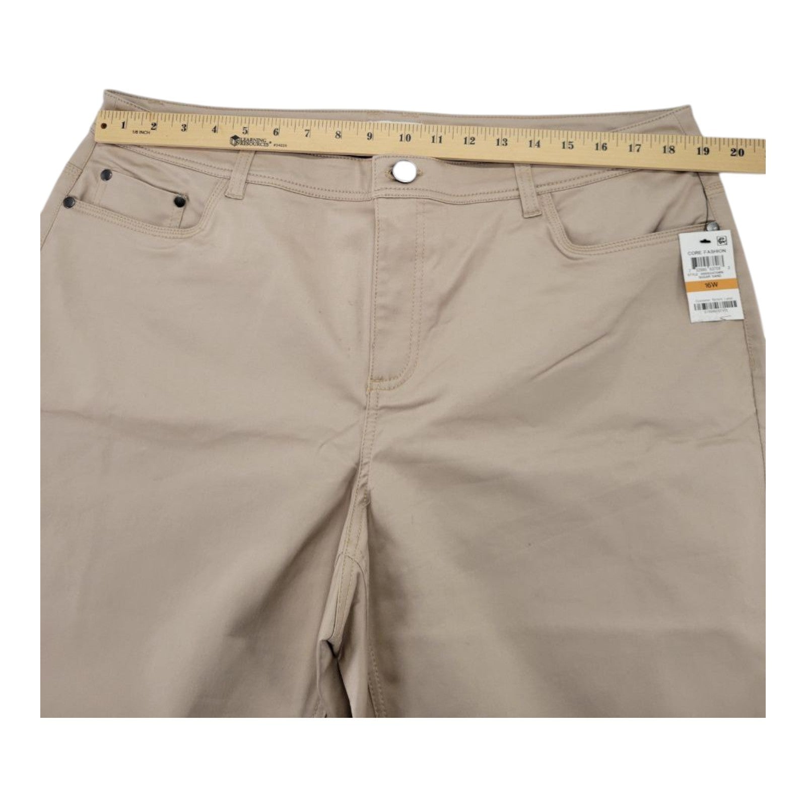 Charter Club Women's Stretch Shorts 16W Beige Sugar Sand Casual Wear