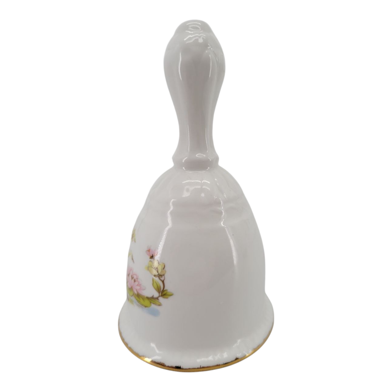 Vintage Bone China Hand Bell Lotus Flower White