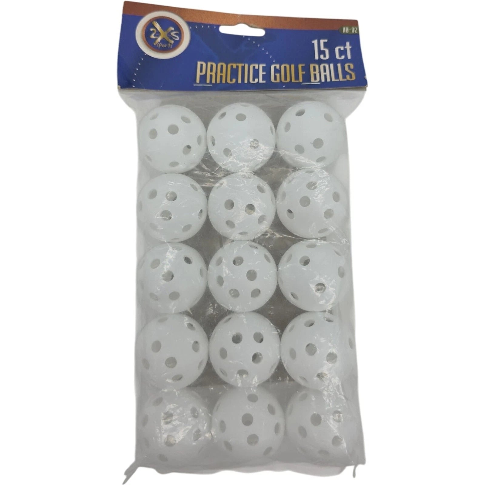 2XS Sports Practice Golf Balls 15 Count White Plastic Training Balls