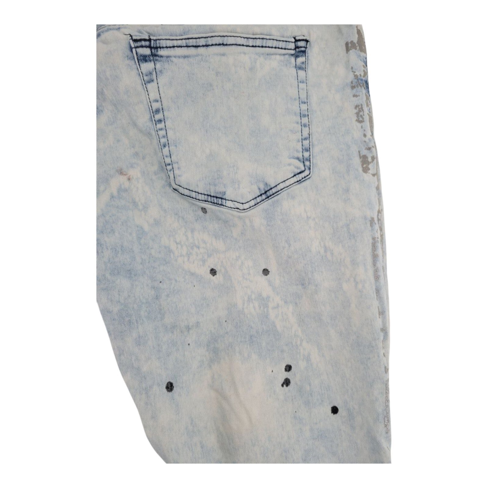 Blue Cult Mens Acid Wash Distressed Jeans Paint Splatter Stretch Size 38