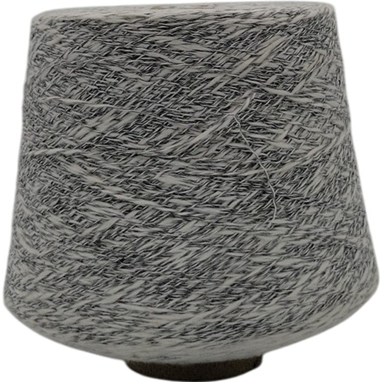 Vintage Rhyne Mills 3.5 Marled Black White Tweed Weaving Knitting Yarn Cone