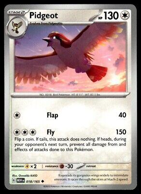 Pokemon 2023 Scarlet & Violet 151 Pidgeot Uncommon #18 Near Mint Card