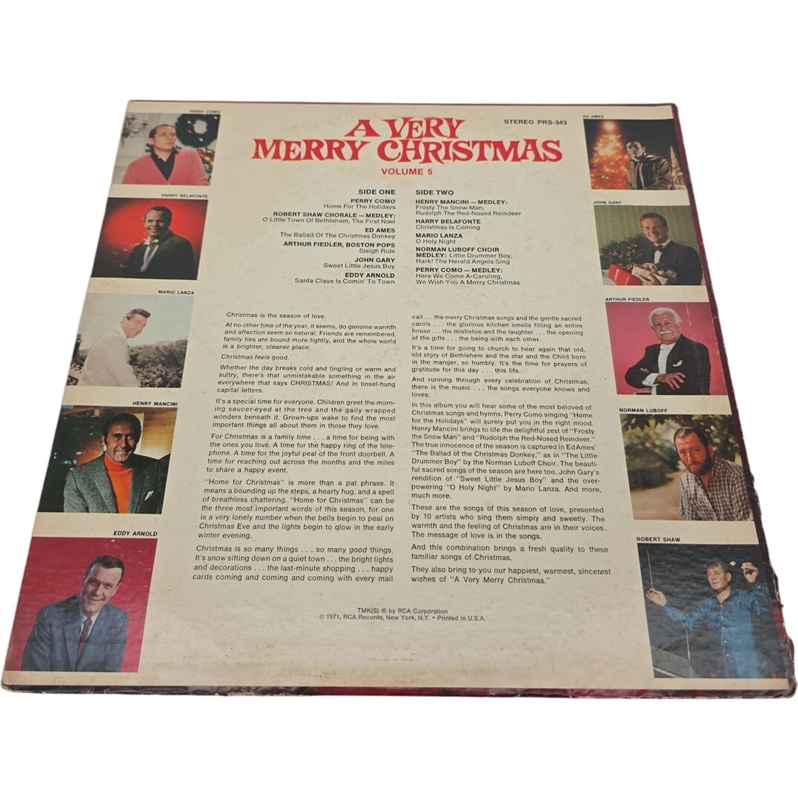 Various Artists A Very Merry Christmas Volume 5 Vinyl LP 1971 Special Collectors
