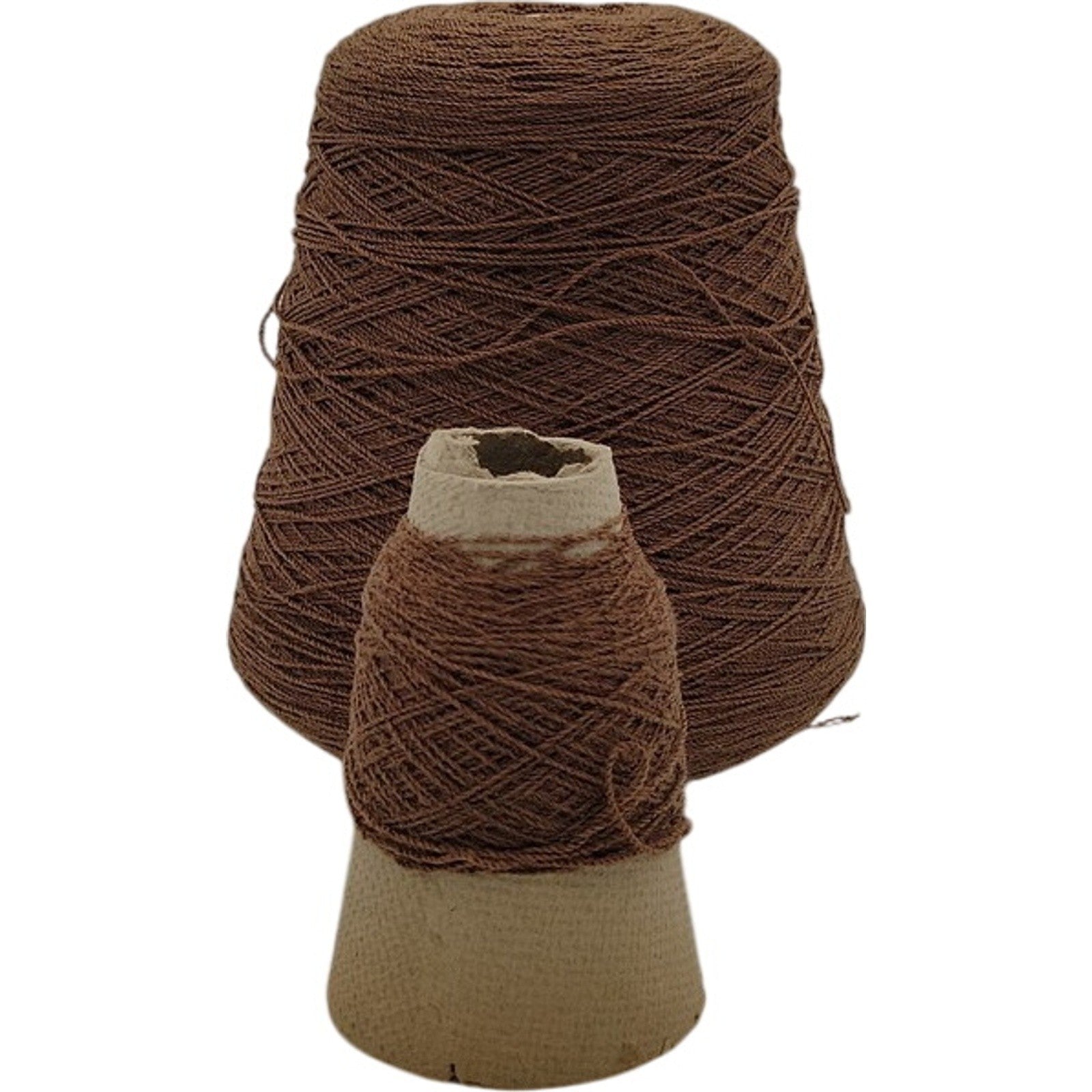 Vintage Templon & Sunray Yarns 2/24 Brown Acrylic Blend Cone Yarn Lot of 2