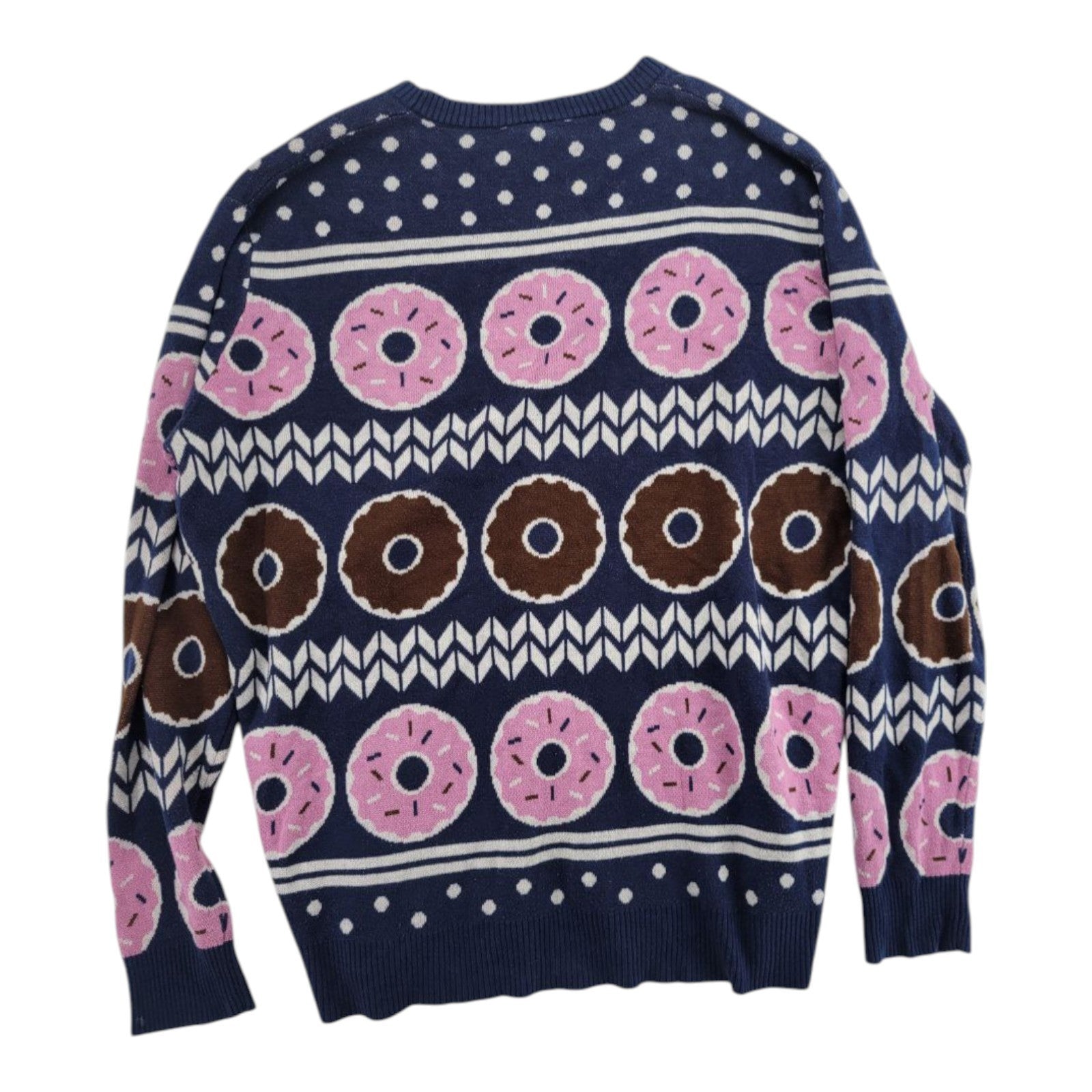 Bioworld Men's Blue Pink Donut Print Knit Novelty Pullover Sweater 3XLB