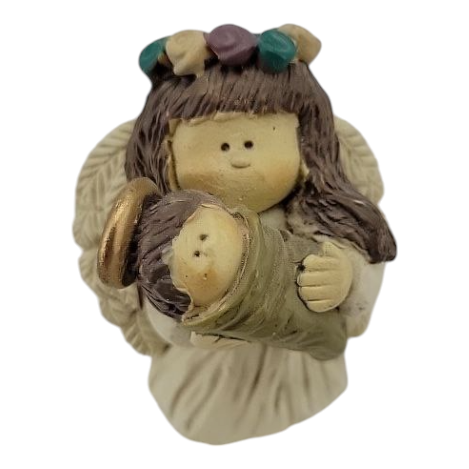 Ganz Angel Holding Baby Angel Figurine 2" Collectible Vintage Nativity Decor