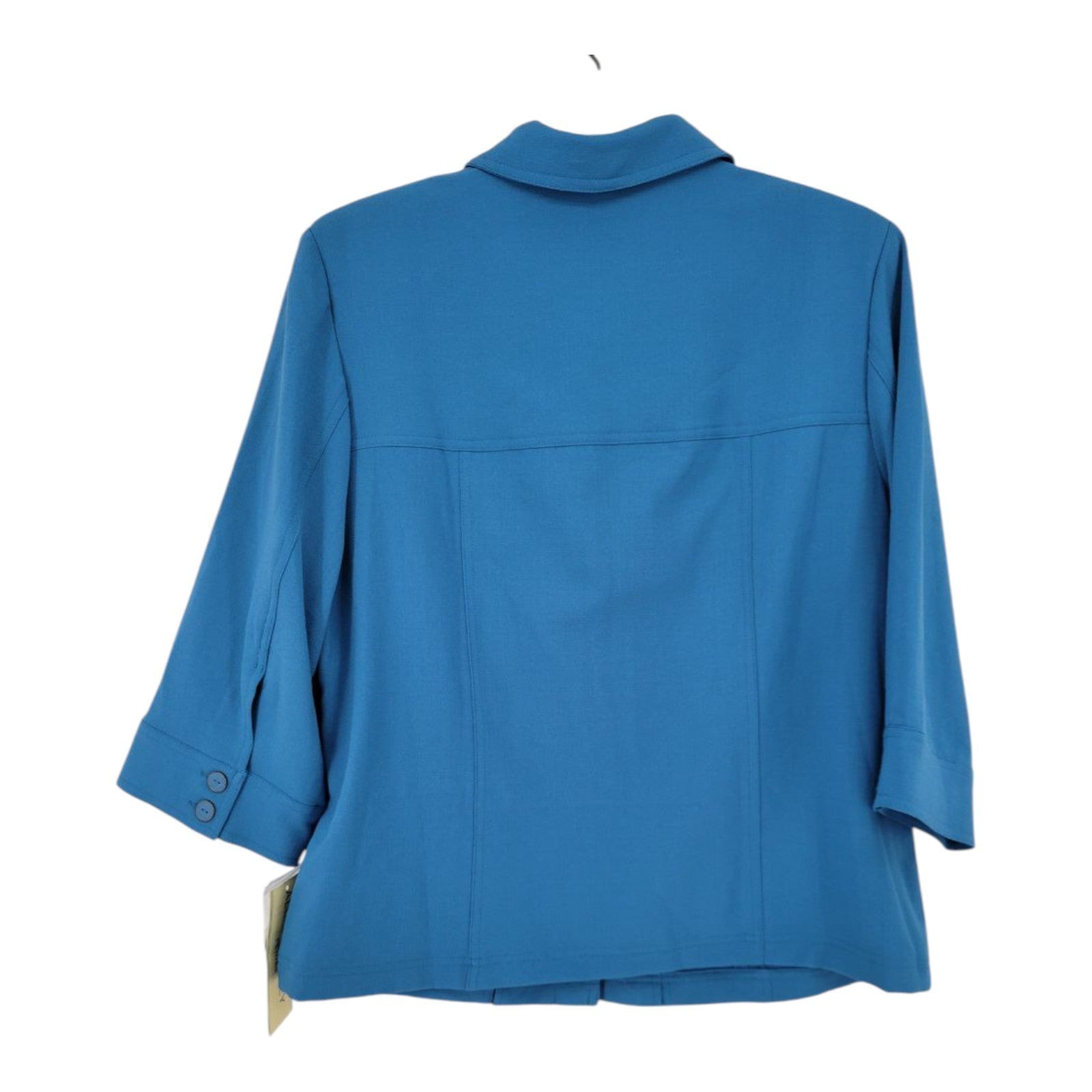Allison Daley Petite Button Up Blouse Light Steel Blue 3/4 Sleeve Shirt 12P