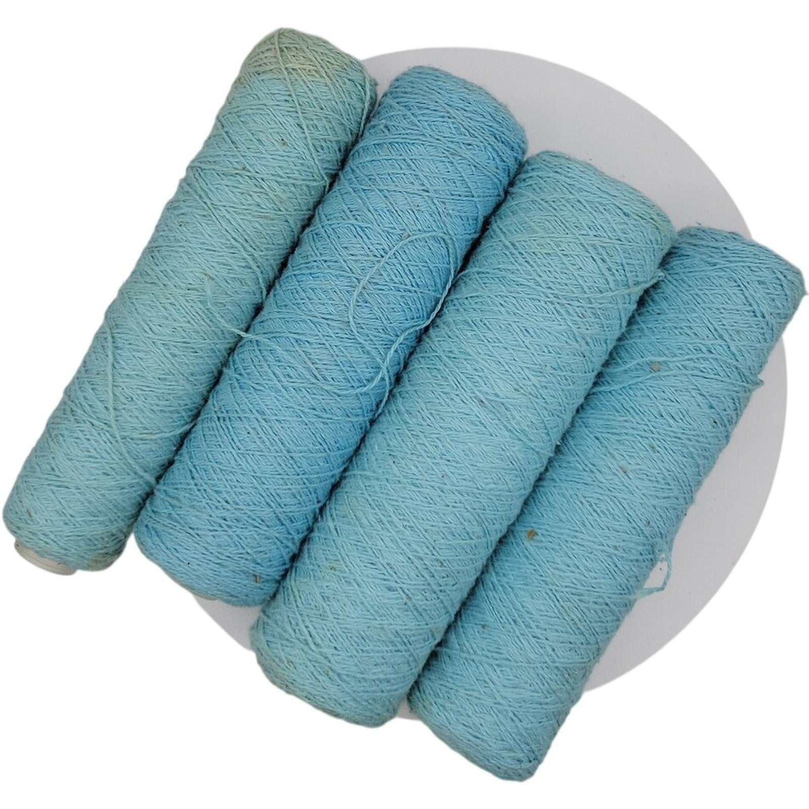 Vintage Teal Blue Weaving Knitting Crochet Cone Yarn Lot of 4