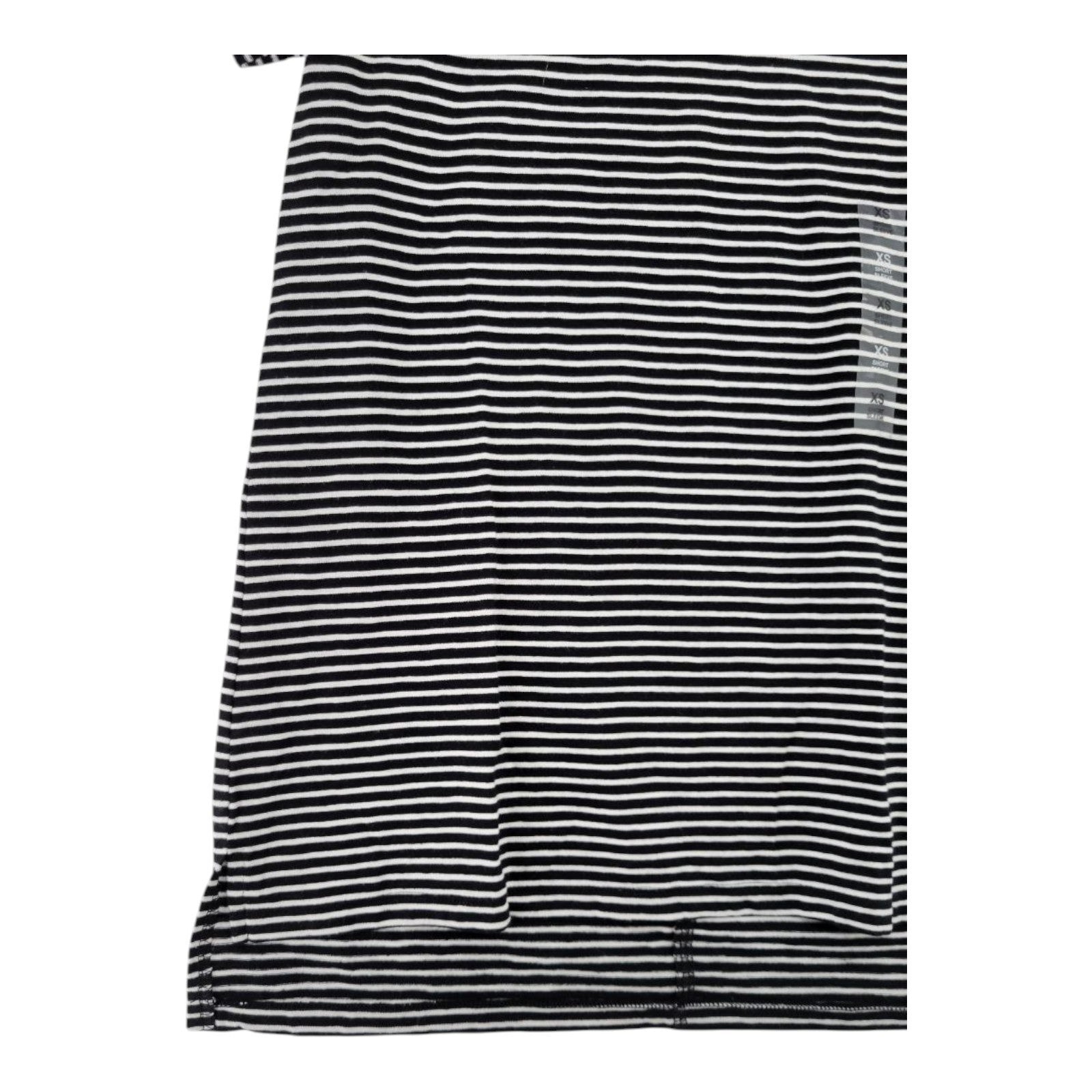 Maison Jules Women's Striped Tee XS Deep Black White Short Sleeve Top