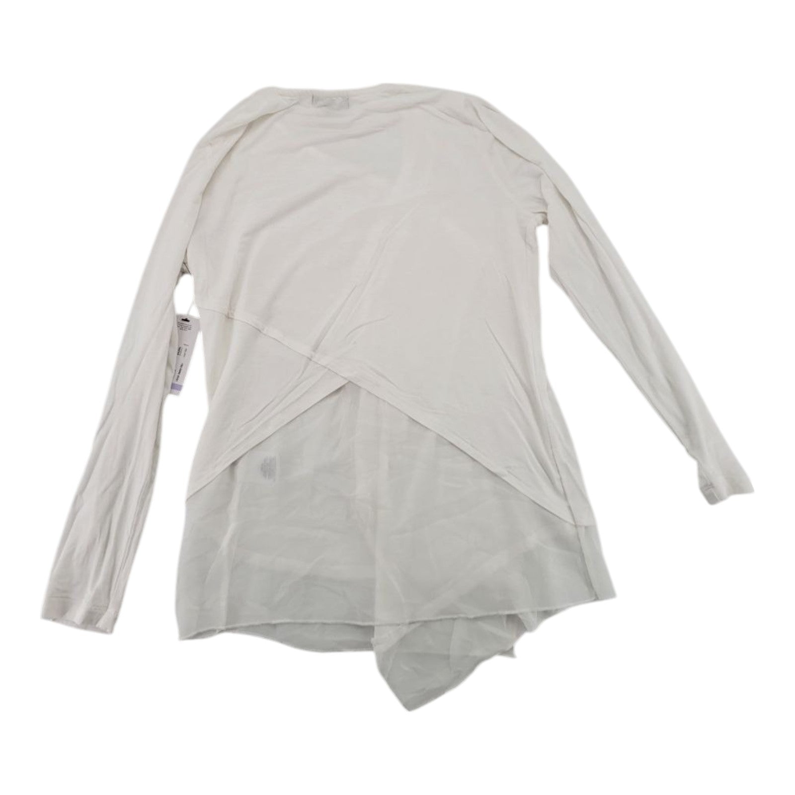 Ana A New Approach Petite White Long Sleeve Layered Hem Top Size PM