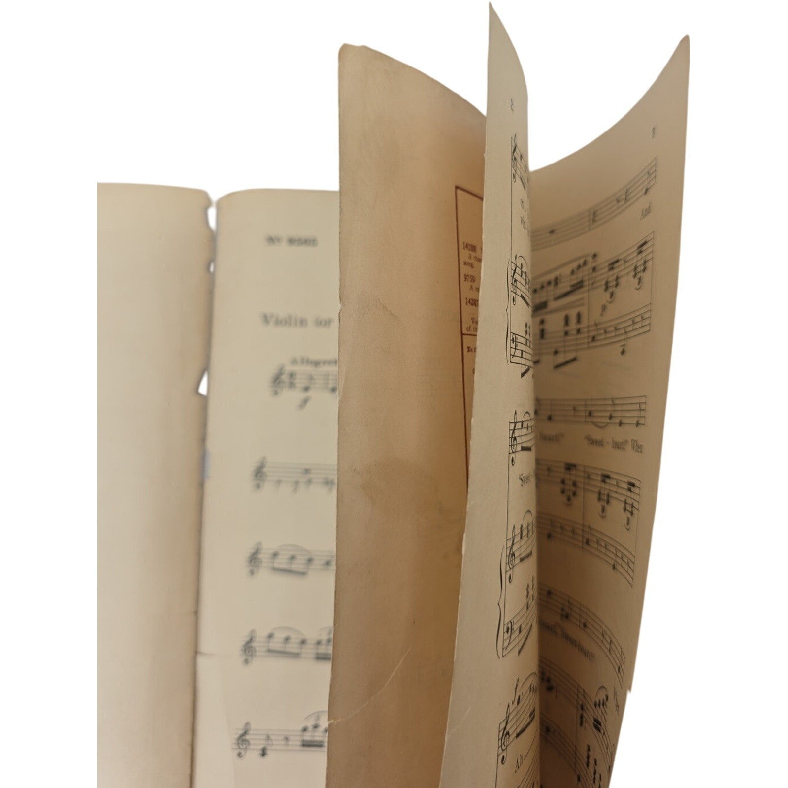 1884 Sweetheart Song with Violin of Flute Vintage Sheet Music by A.L. Powell