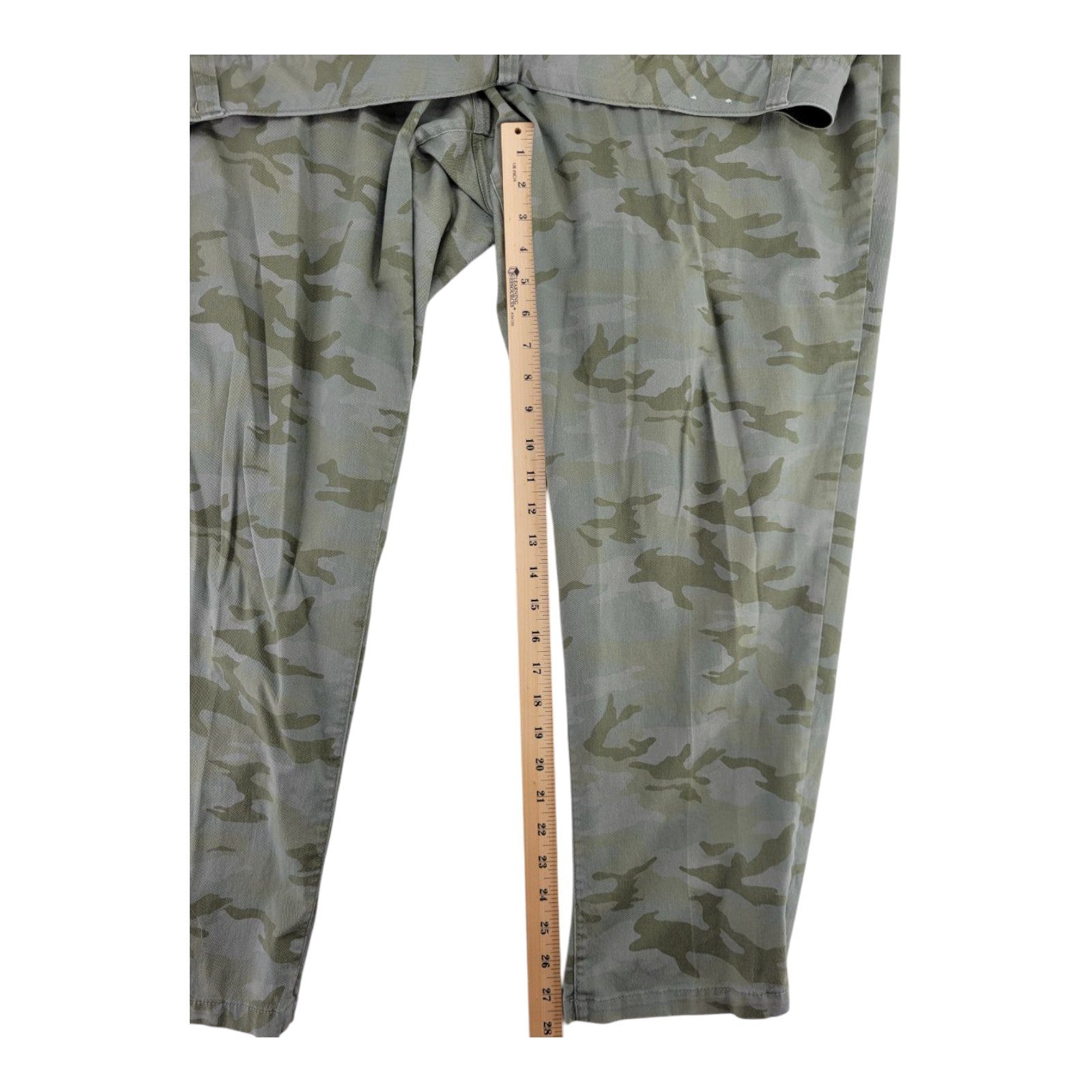 Lane Bryant Womens Camo Chino Pants Green Stretch Cotton Blend Size 24