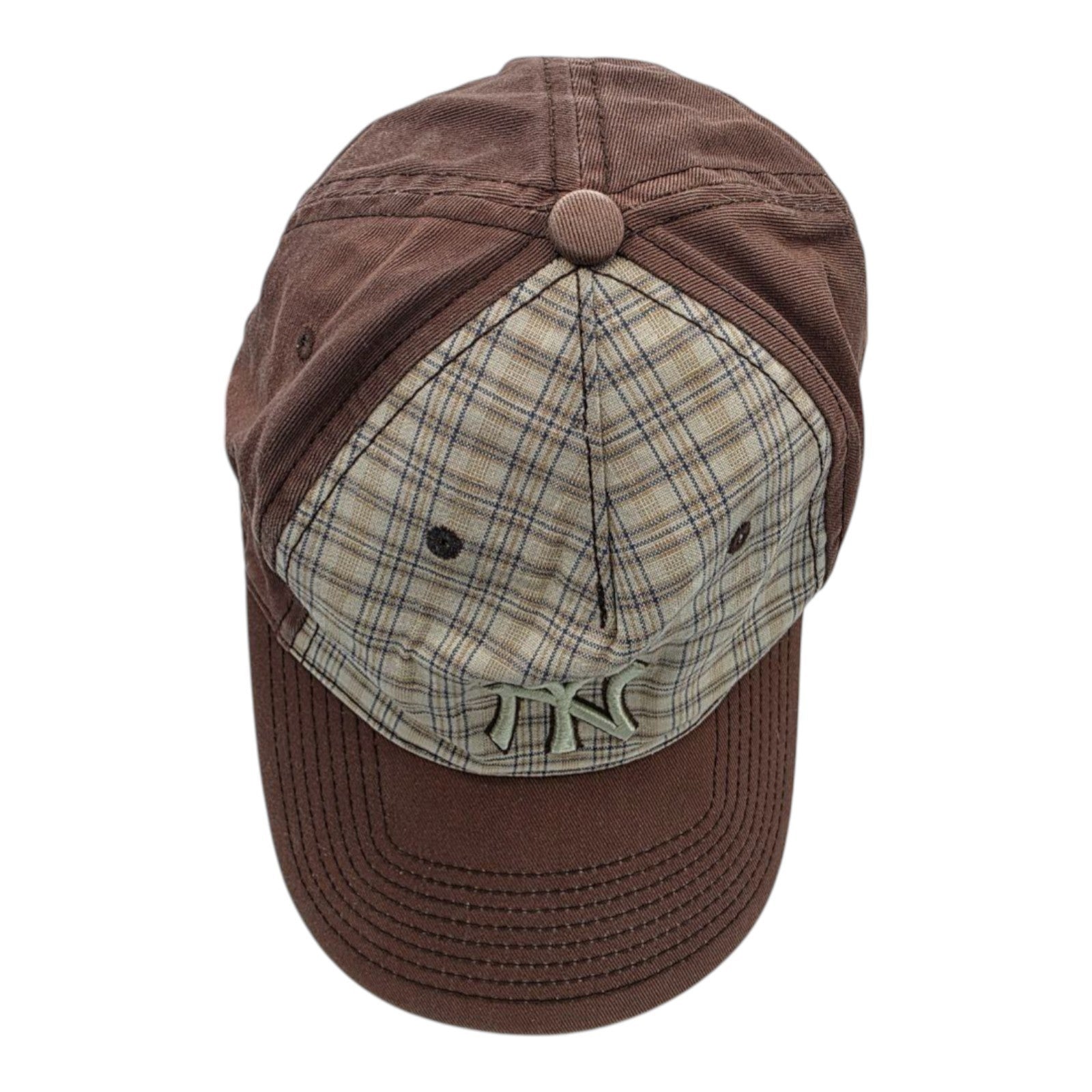 New Era MLB New York Yankees Brown Plaid Adjustable Snapback Hat One Size