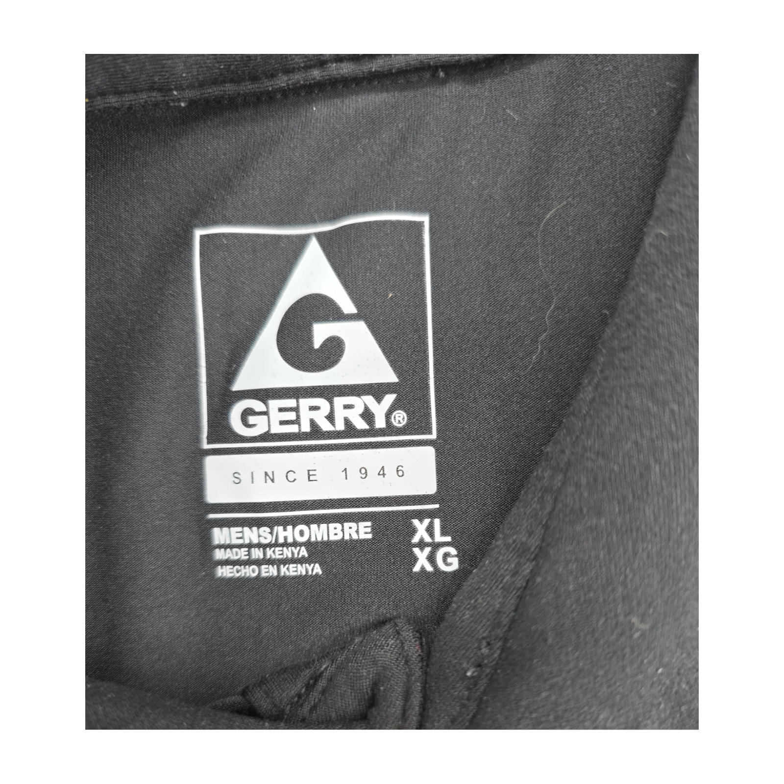 Gerry Mens Polo Shirt Black Short Sleeve Stretch Performance Golf XL