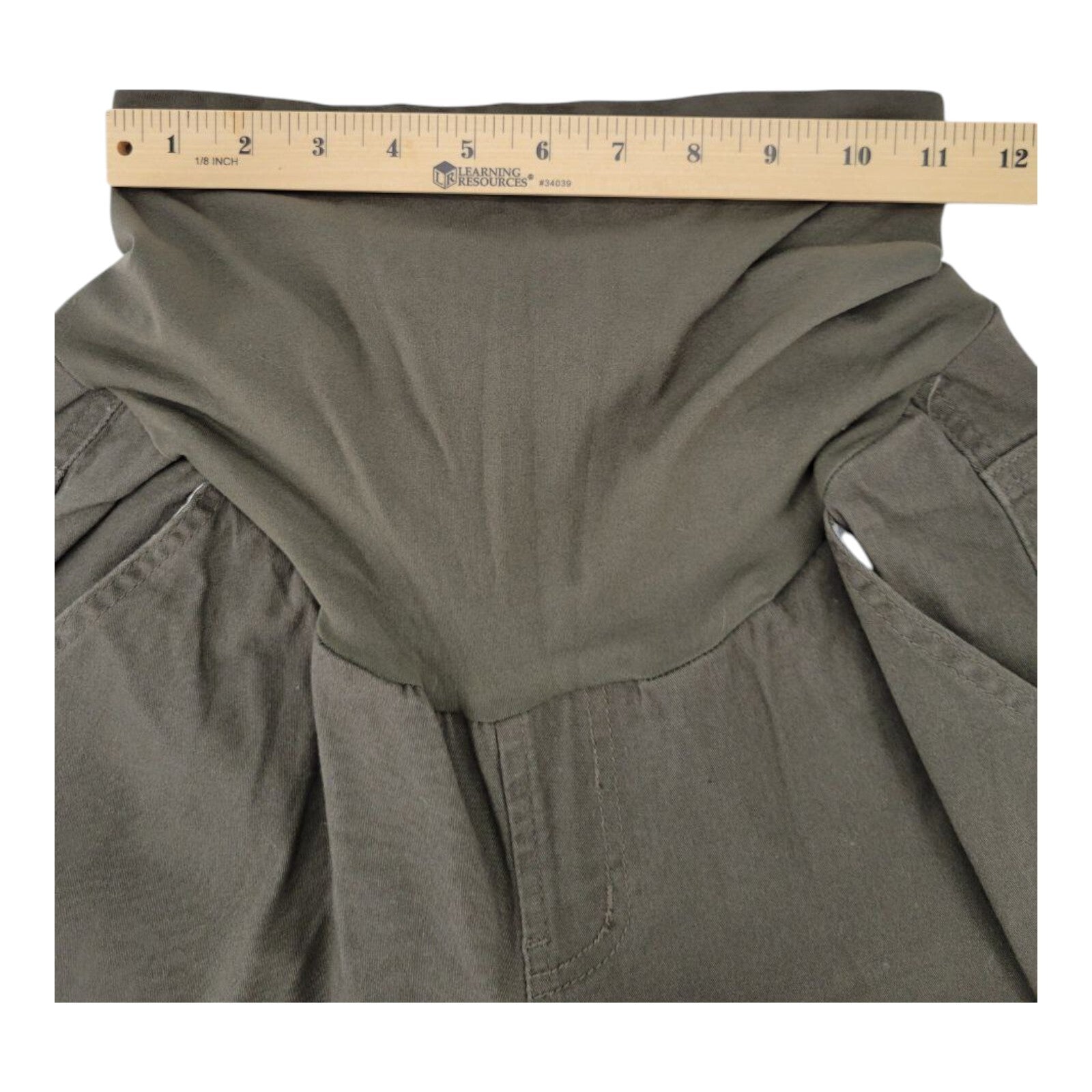 Hot Kiss Maternity Relaxed Fit Knit Waistband Cargo Pants Olive Green Size M