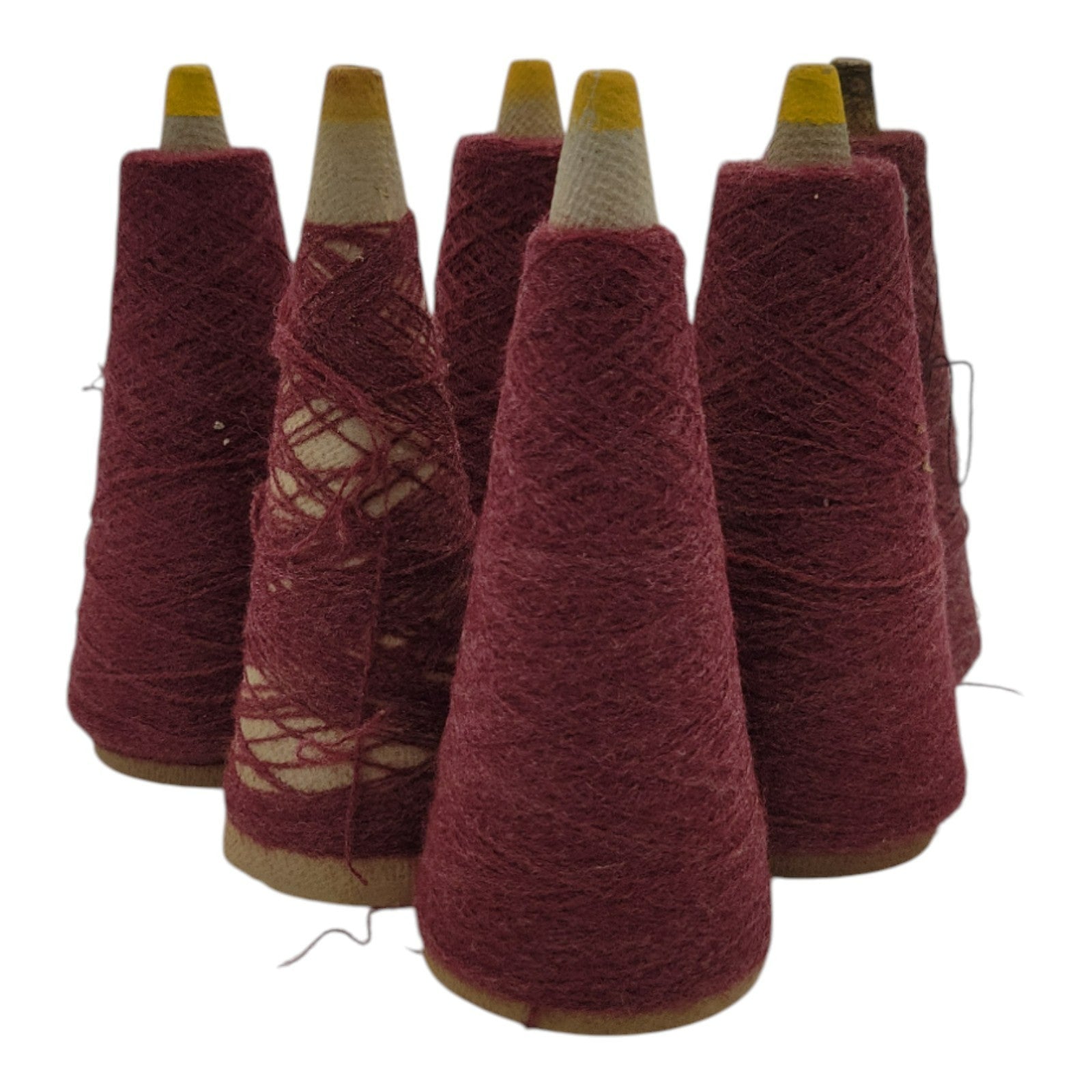 Vintage Templon 2/24 Berry Heather Yarn Cone Lot of 6