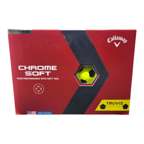 Callaway Chrome Soft Truvis Technology Black Yellow Golf Balls 12 Pack 2022