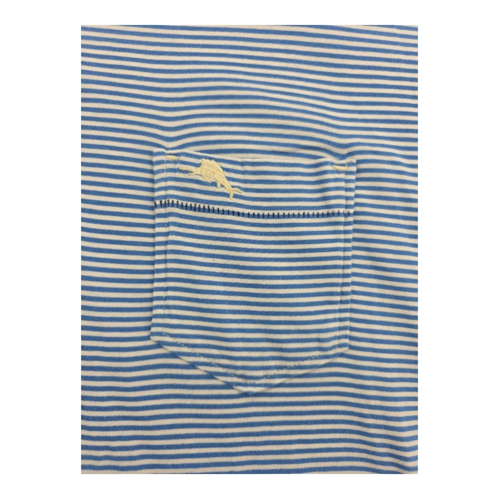 Tommy Bahama Polo Shirt Blue White Striped Cotton Relax Fit Men’s Size L