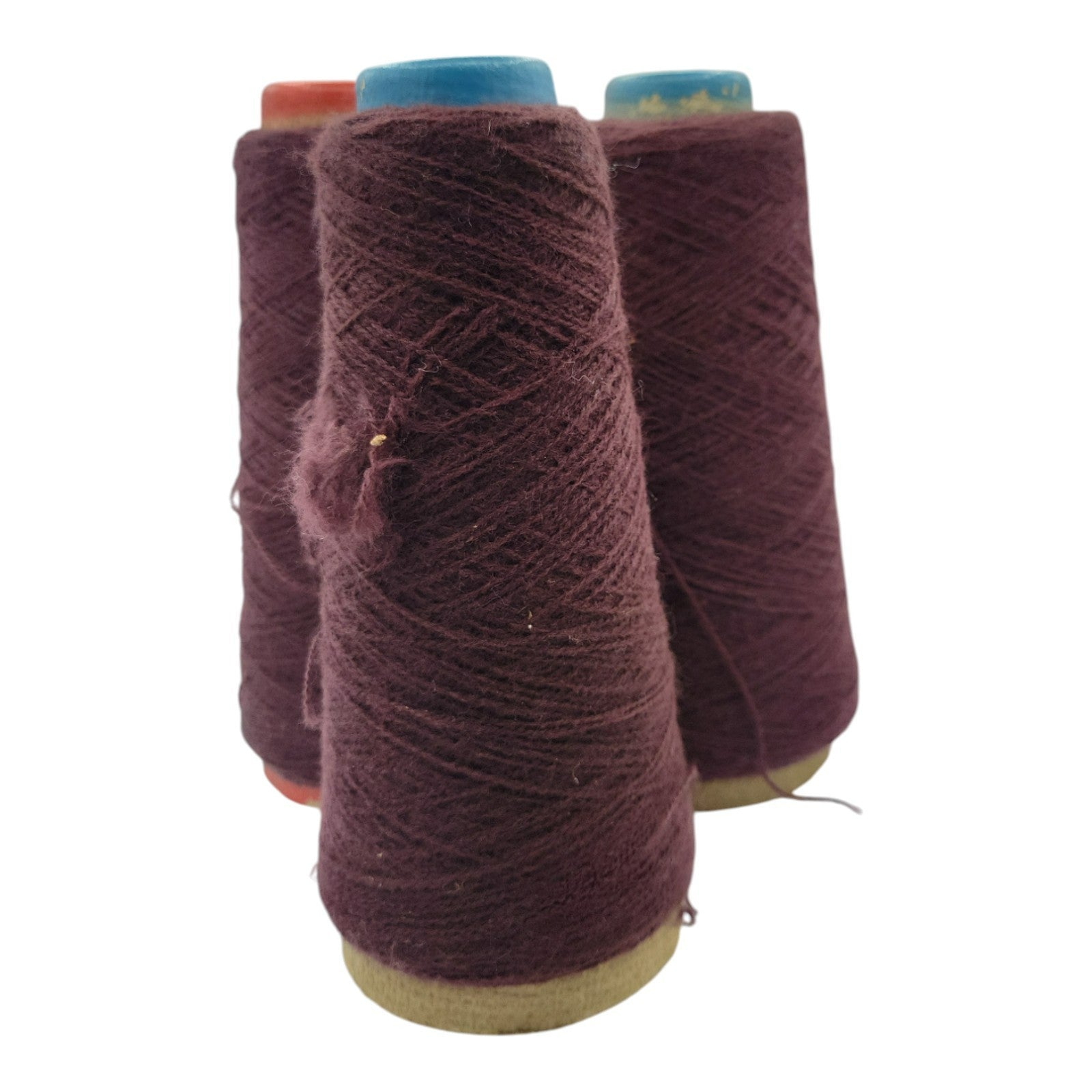 Vintage Spinnerin 2/24 Raisin Heather Yarn Cone Lot of 3