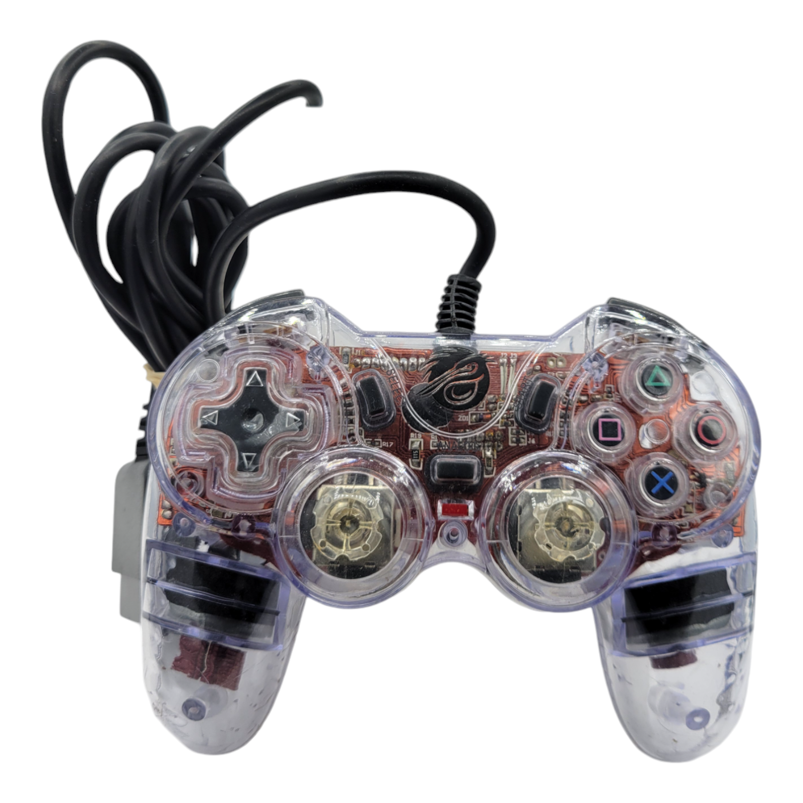 Pelican Chameleon Wired Controller Transparent Game Pad Sony PlayStation 2 PS2