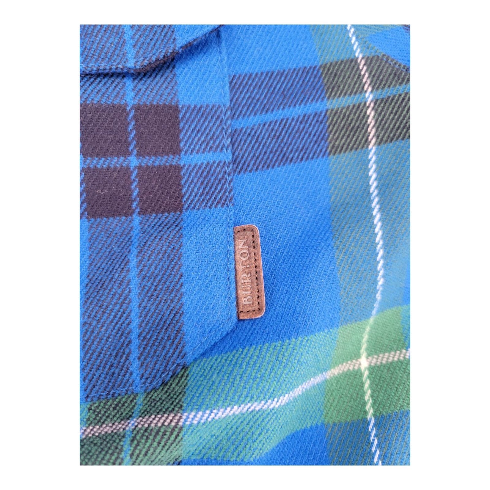 Burton Snowboard Dryride Jacket Blue Plaid Insulated Hooded Coat Mens Large