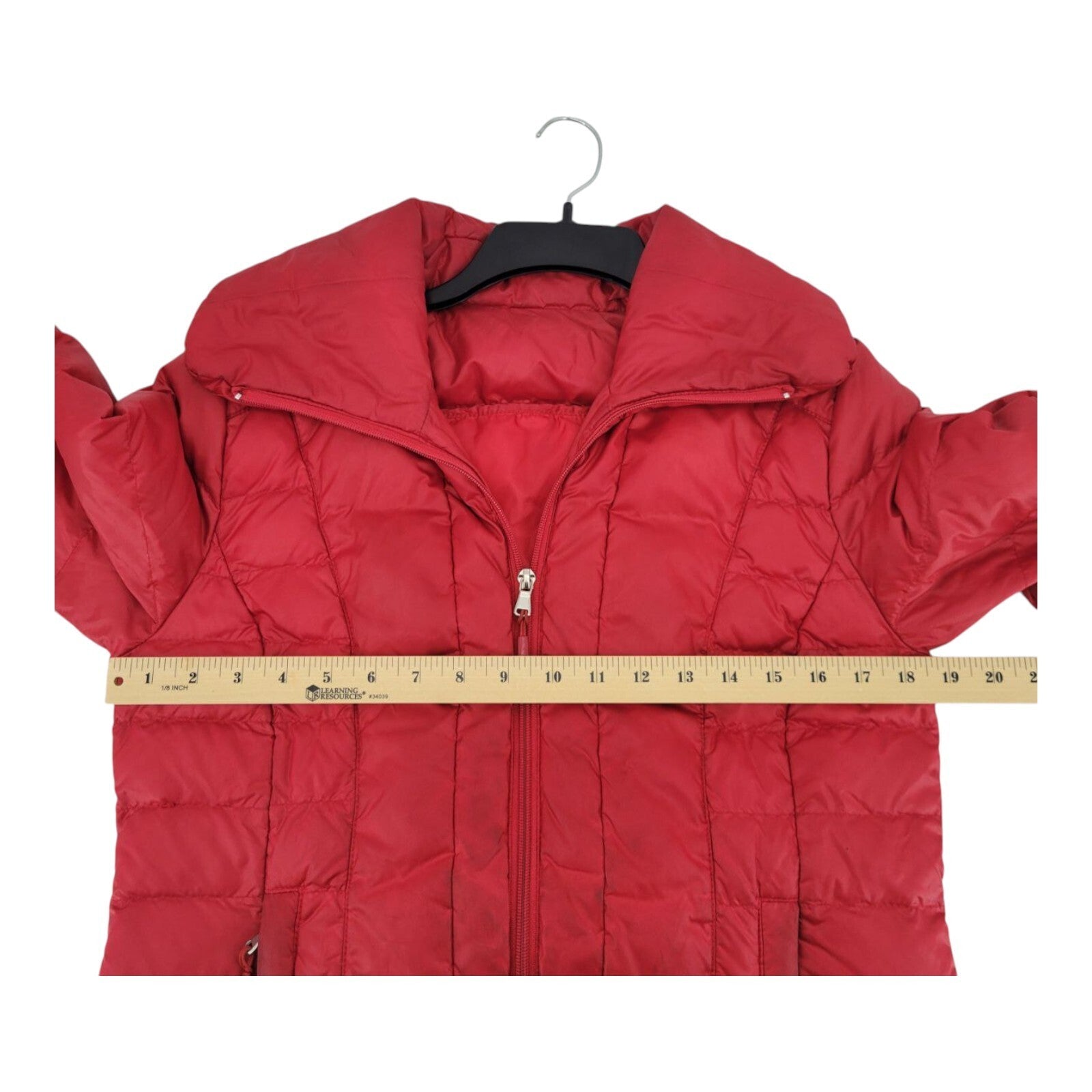 GIII Duck Down Puffer Jacket Womens Red Full Zip Collared Outdoor Size Medium