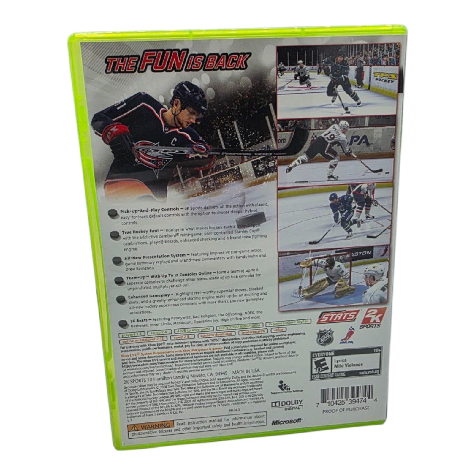Xbox 360 NHL 2K9 Game Complete with Manual Tested Rick Nash Cover