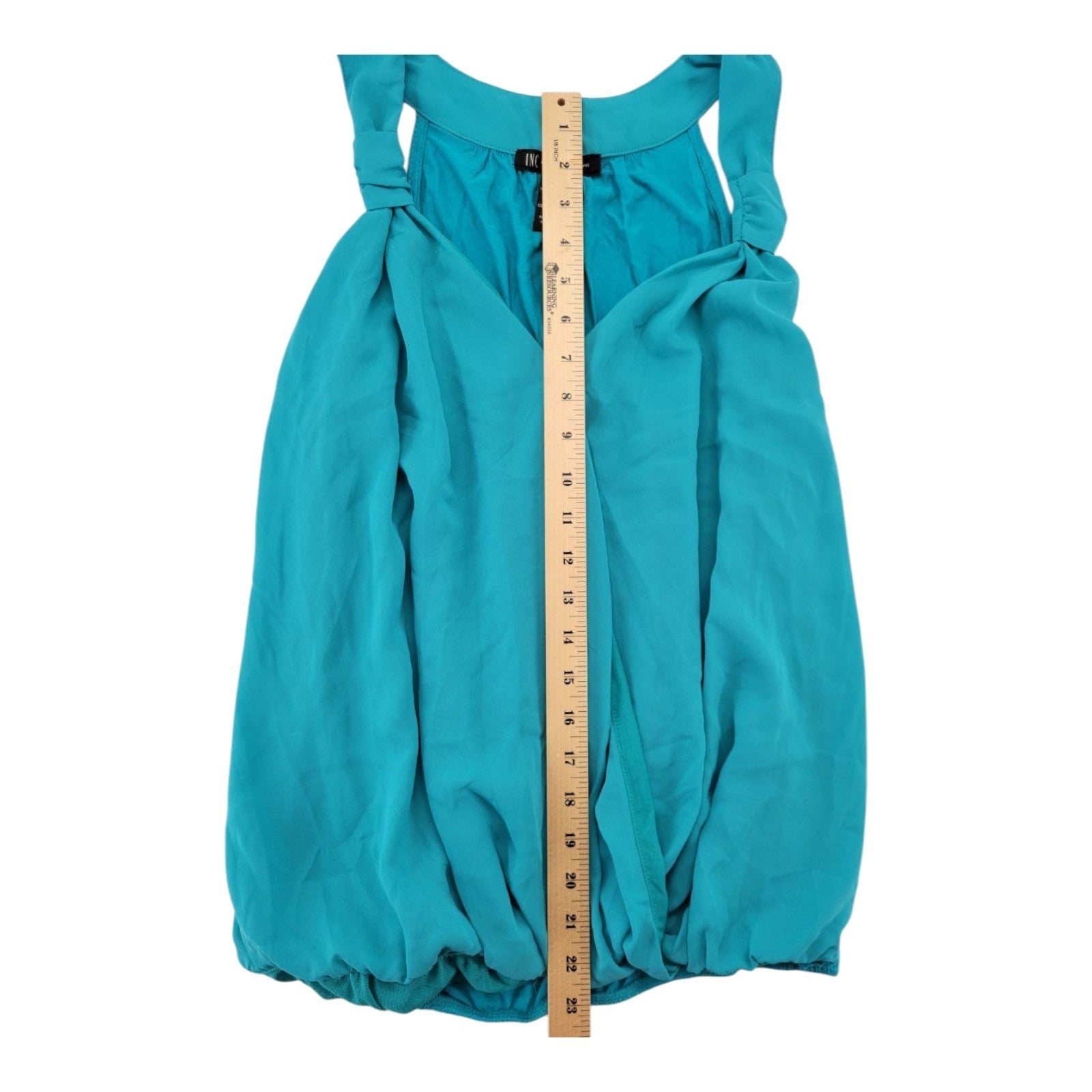 INC International Concepts Women's Teal Glow Bubble Hem Sleeveless Blouse NWT 0X
