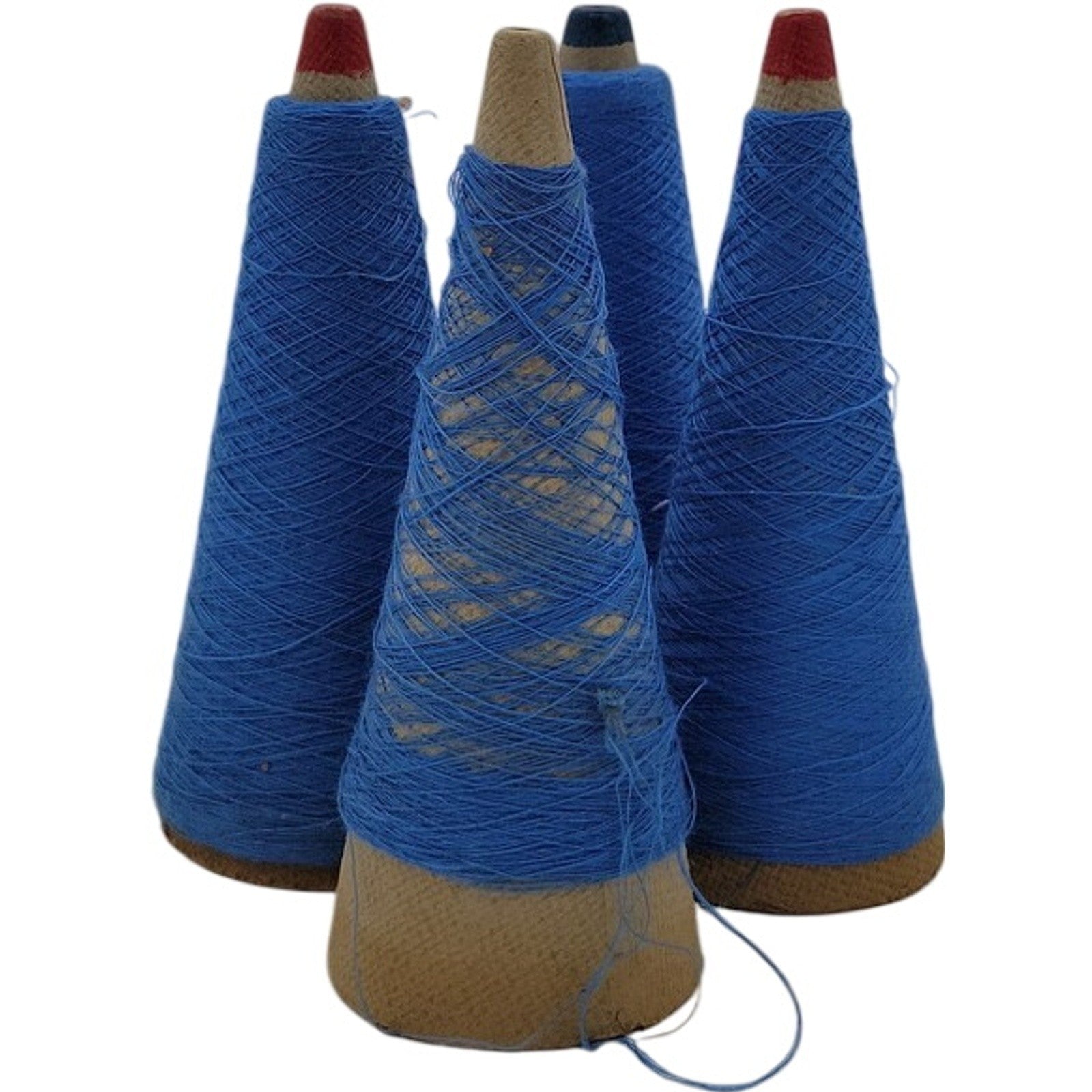 Vintage Phoenix Dye Works Royal Blue Chemspun 1/28 Weaving Yarn Cone Lot of 4