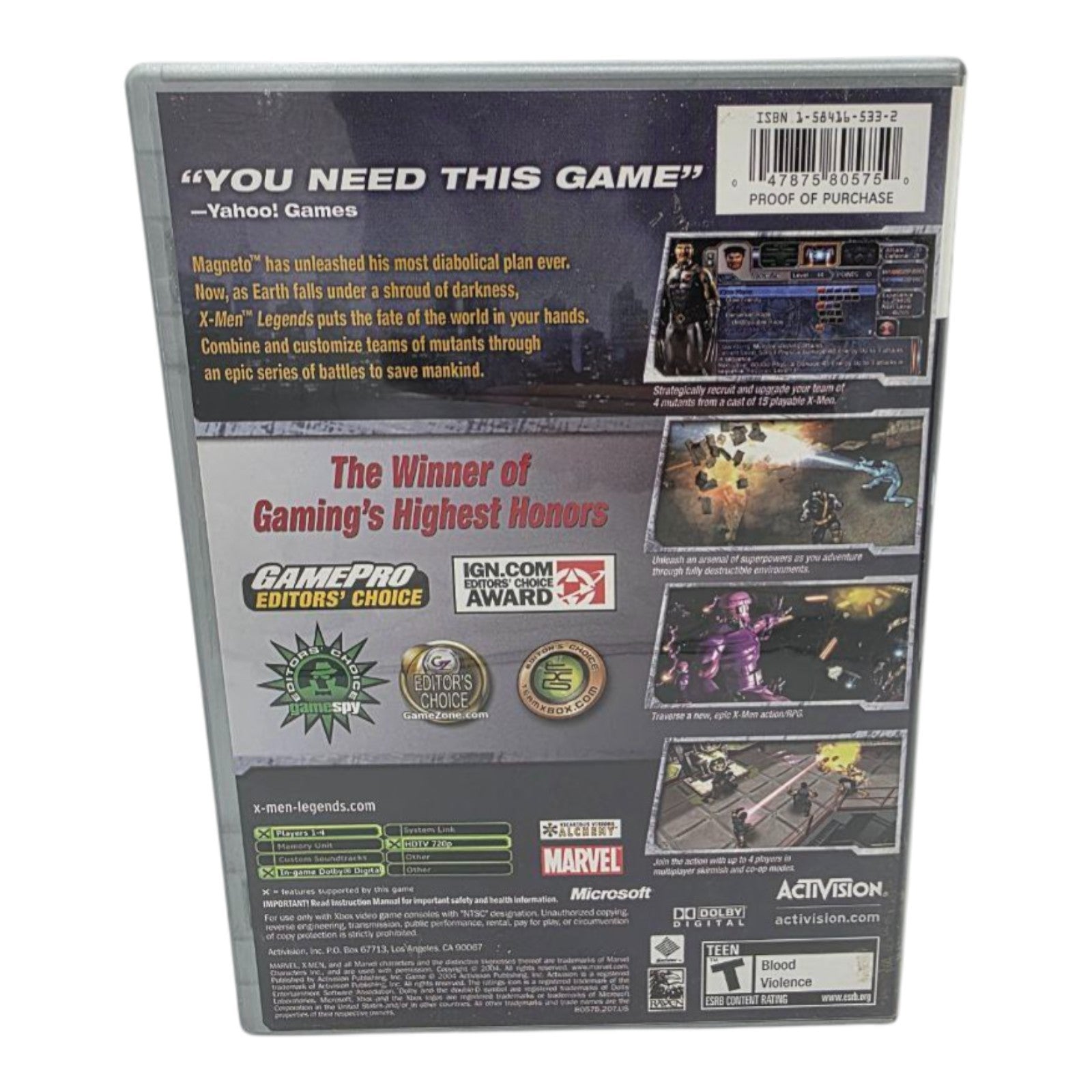 Xbox Platinum Edition X-Men Legends Complete with Manual Tested 2004
