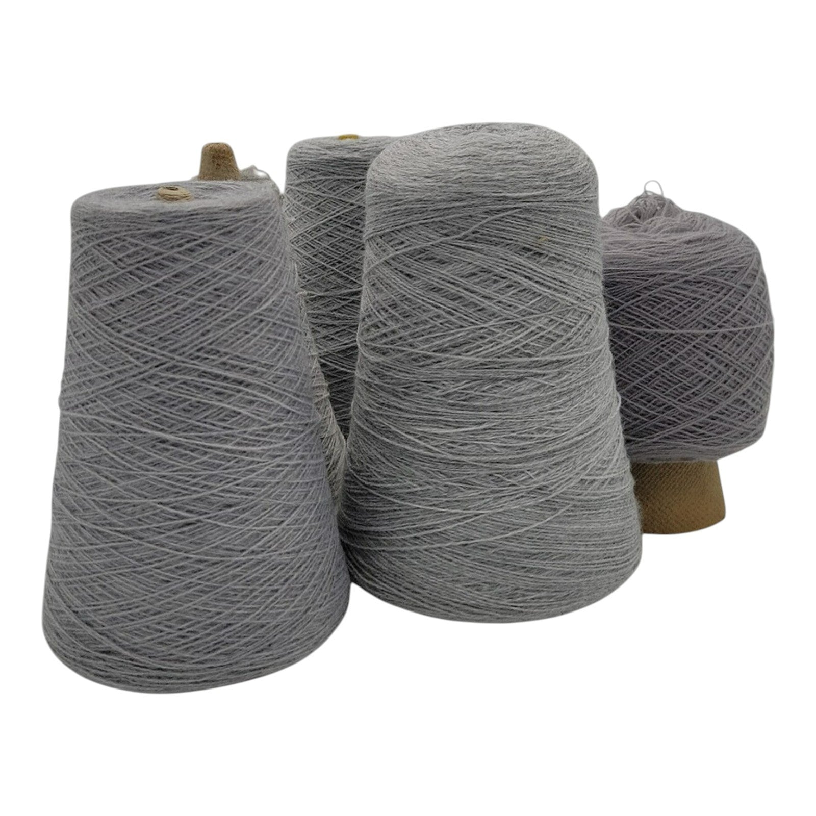 Vintage Milliken Yarns Silver Grey 2/24 Acrylic Yarn Cone 68245 Lot of 5