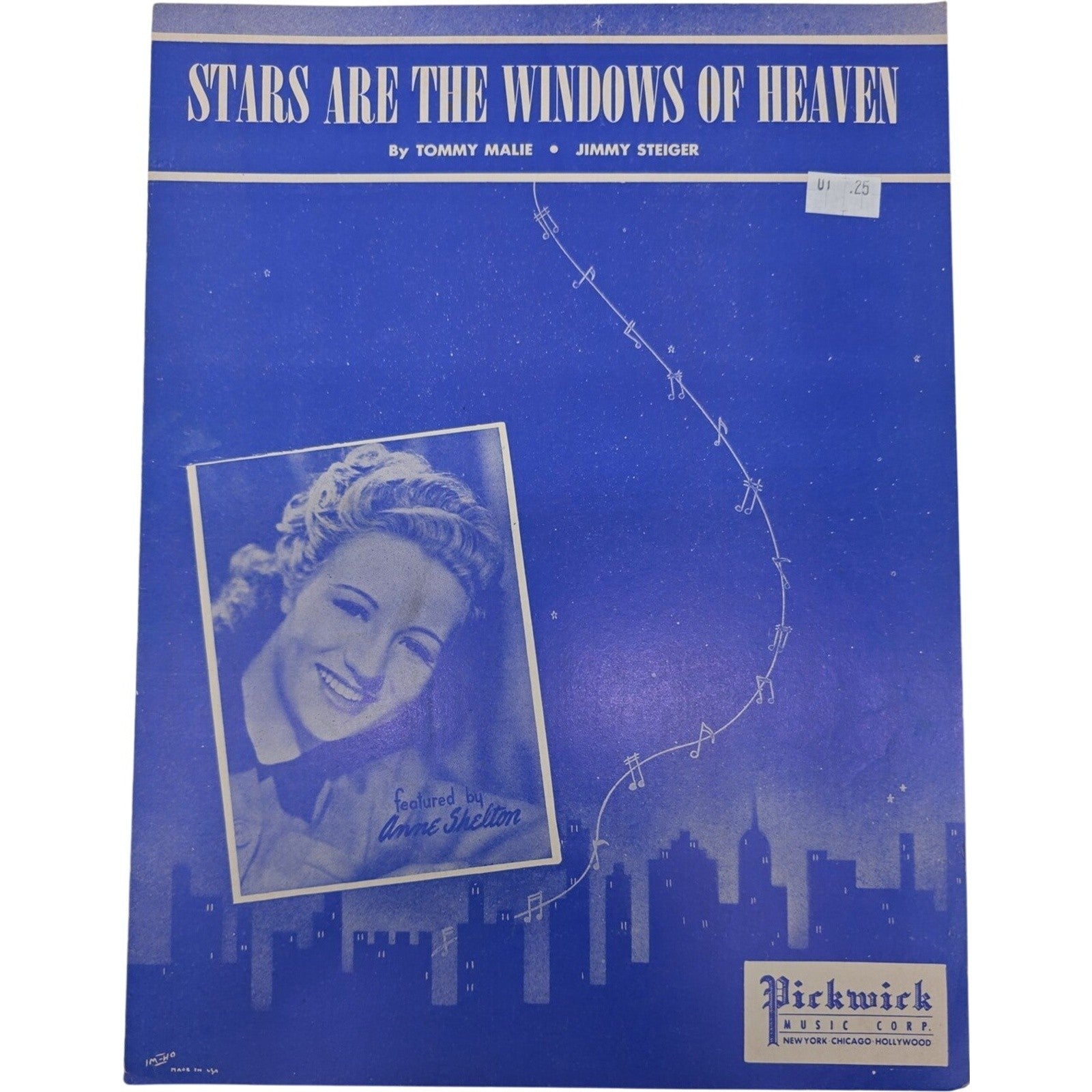 1926 Vintage Sheet Music Stars are the Windows of Heaven Feat by Anne Shelton