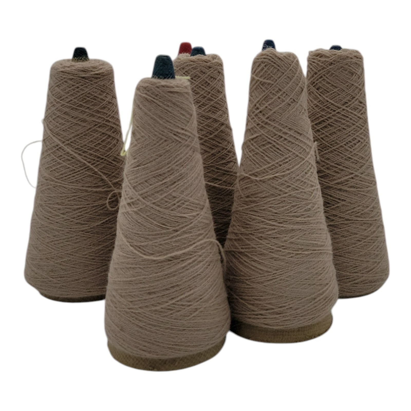 Vintage 1980s Phoenix Dye Works Taupe Yarn Cones 2/24 Lot of 7