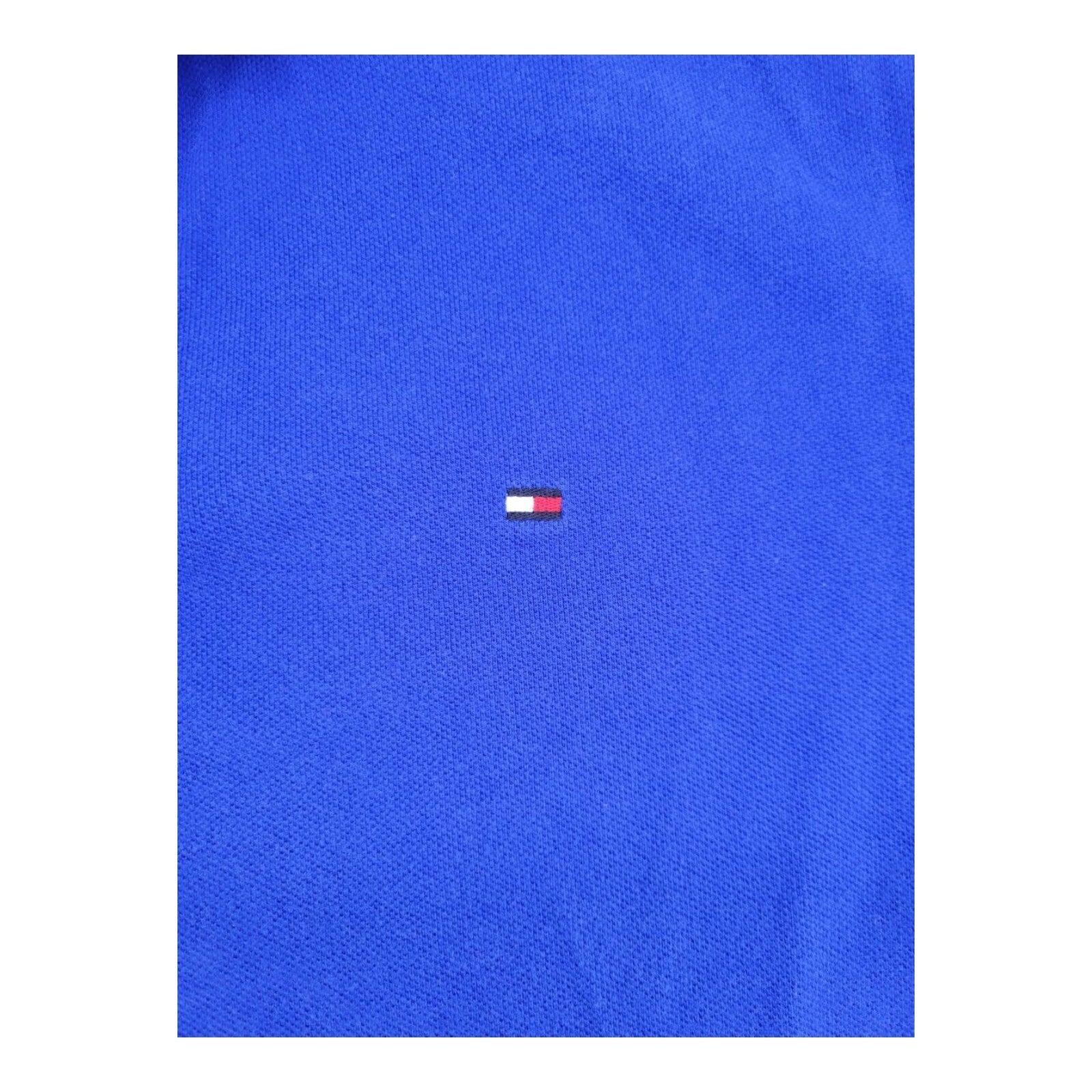 Tommy Hilfiger Blue Polo Shirt Custom Fit Short Sleeve Mens Size Large