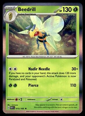 Pokemon 2023 Scarlet & Violet 151 Beedrill Rare #15 Near Mint Card