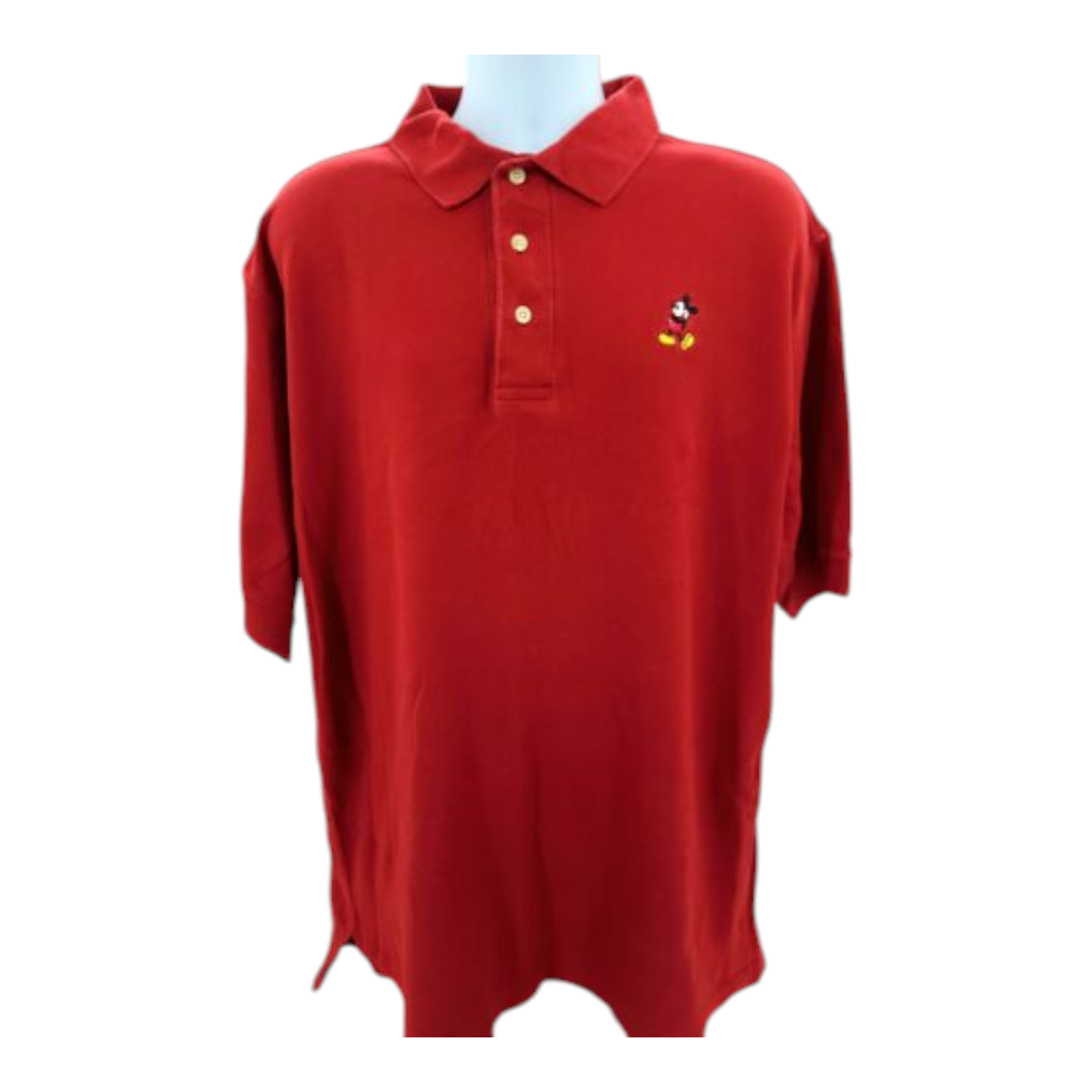 Walt Disney World Mens Golf Red SS Polo Shirt With Embroidered Mickey Mouse XL