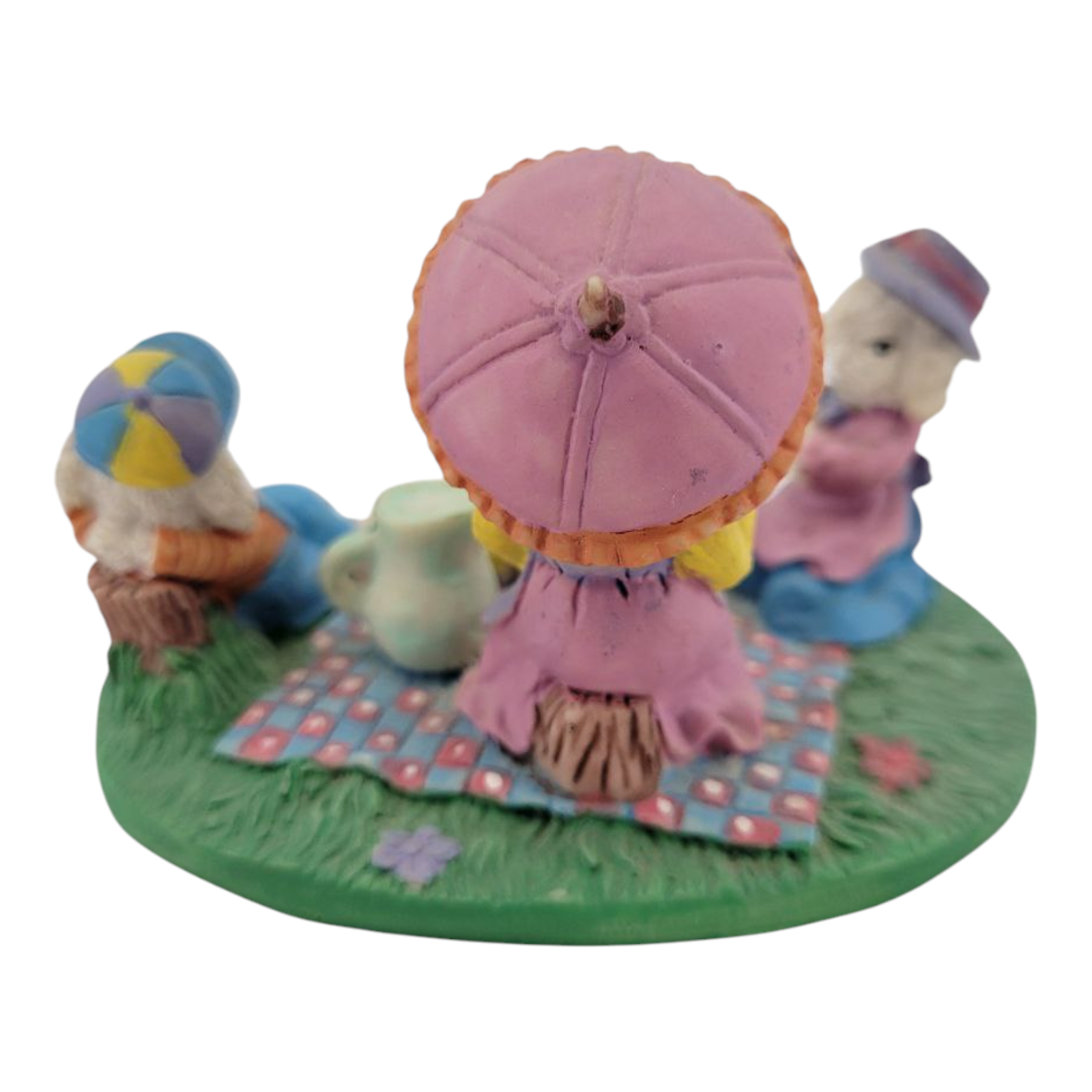 Vintage Easter Bunny Family Picnic Figurine Collectible Decor