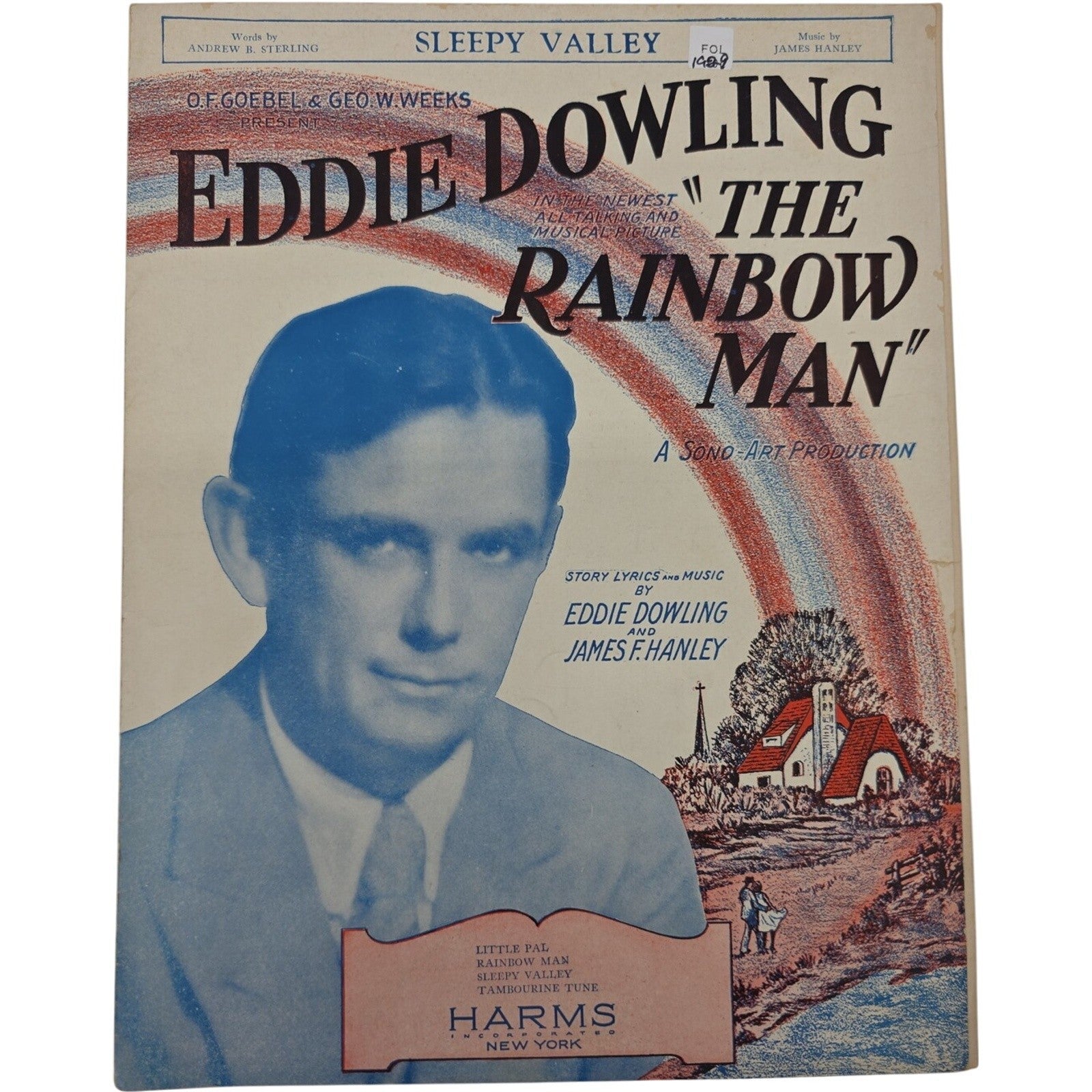 1929 Vintage Sleepy Valley Andrew B Sterling & James F Hanley Sheet Music