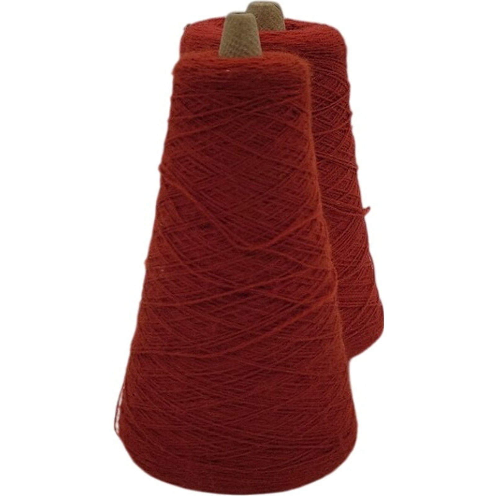 Vintage National Spinning Co 1/17 Orlon Acrylic Cone Yarn Rust 7801 Lot of 2