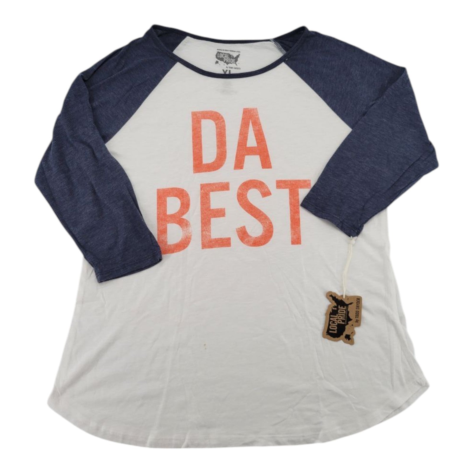 Local Pride Todd Snyder DA BEST Raglan Tee XL Navy White 3/4 Sleeve USA