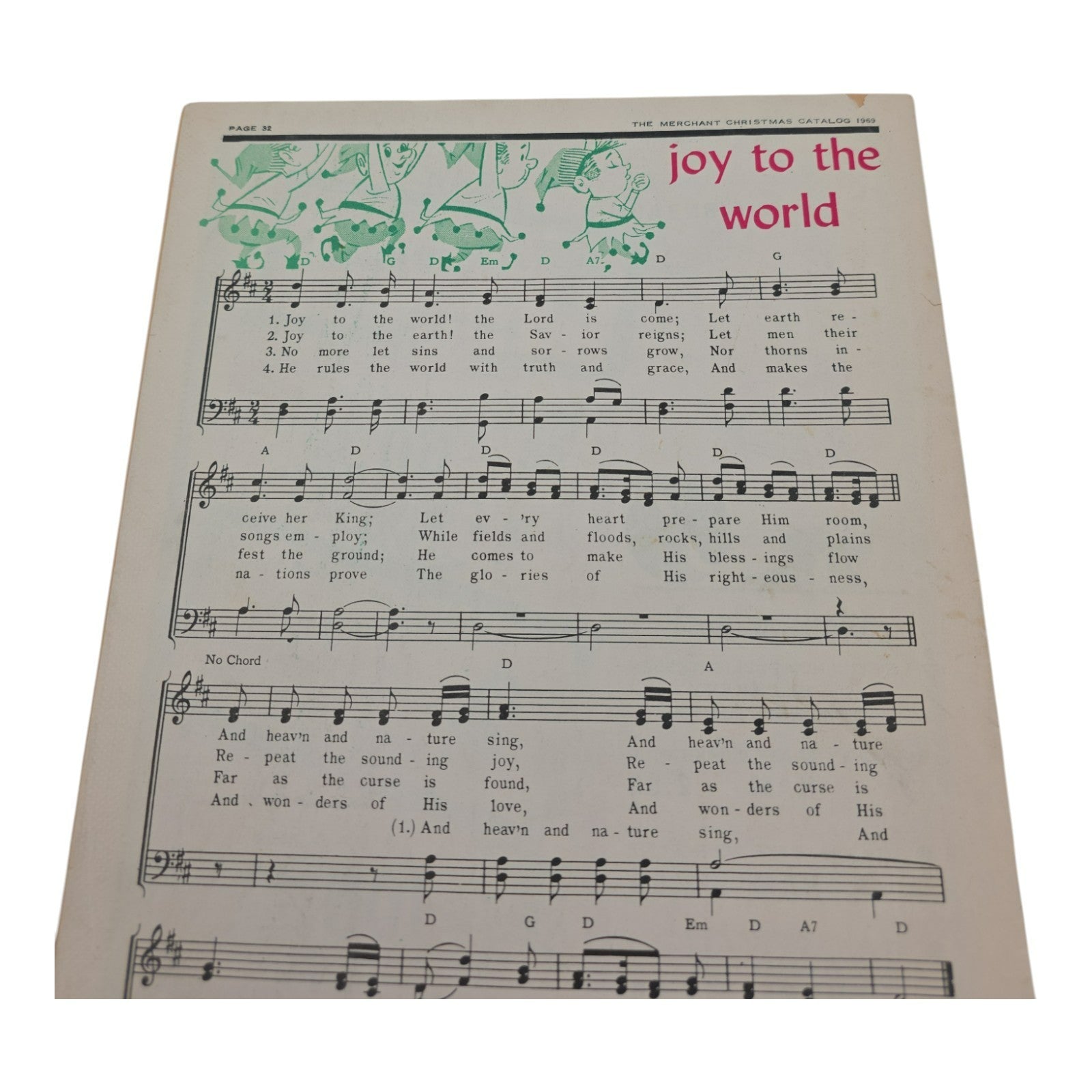 The Merchant May Peace be with You Christmas Catalog Sheet Music 1969