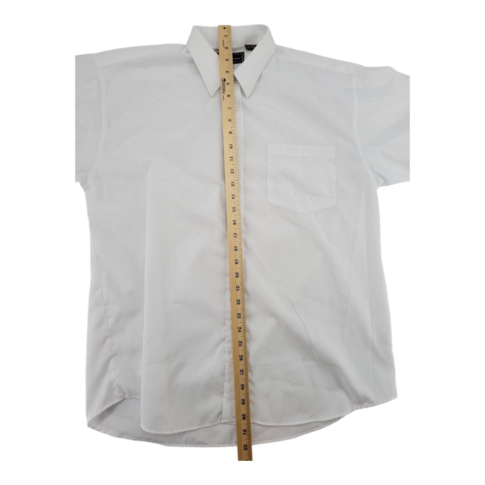 N. Romanov White Dress Shirt Short Sleeve Button Up Size 16.5