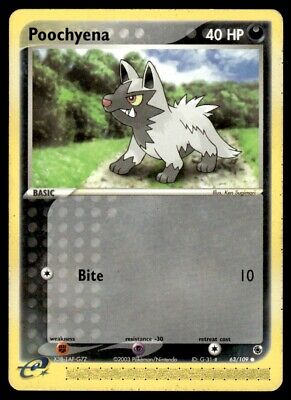 Pokemon 2003 EX Ruby Sapphire Poochyena Basic Common #63 Lightly Played