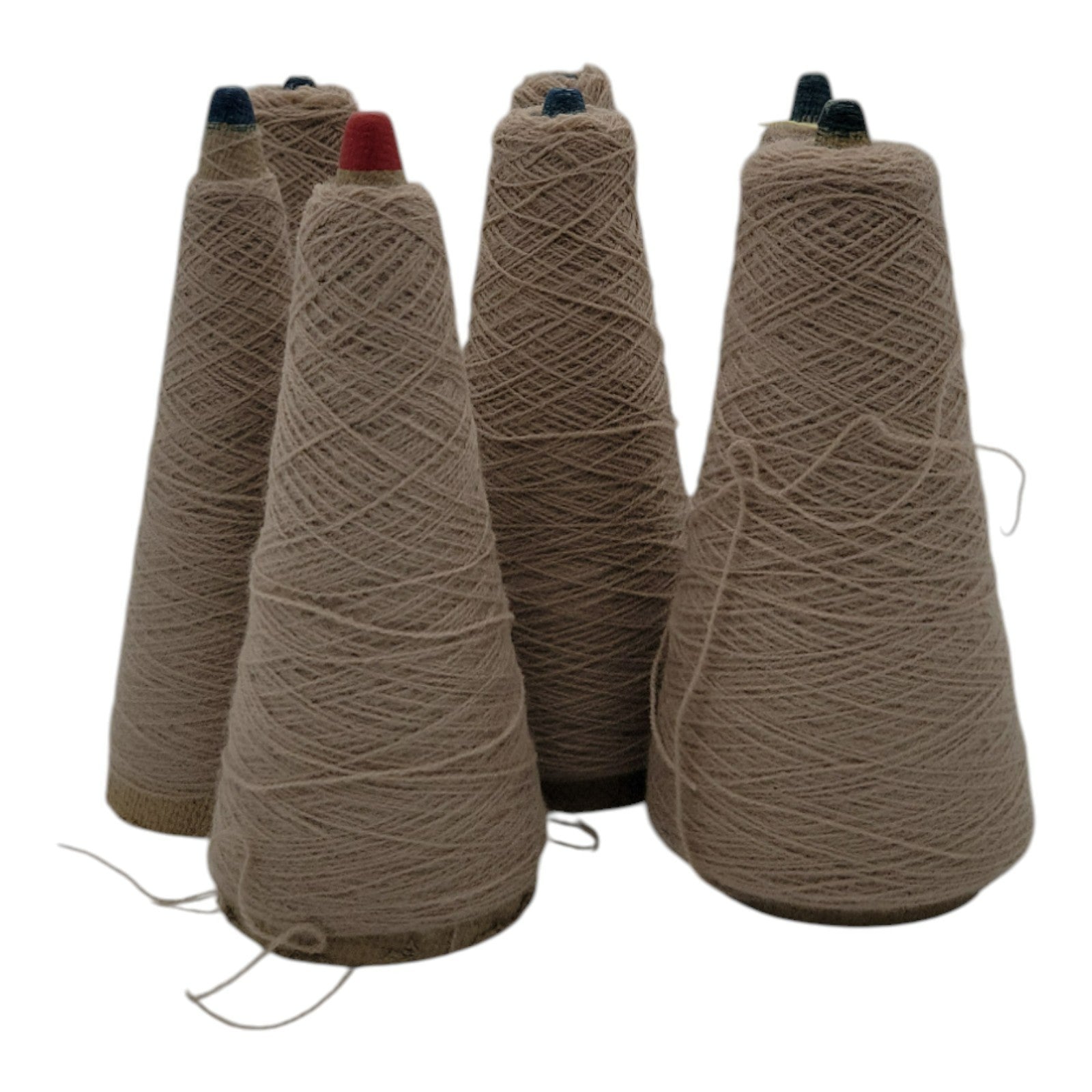 Vintage 1980s Phoenix Dye Works Taupe Yarn Cones 2/24 Lot of 7