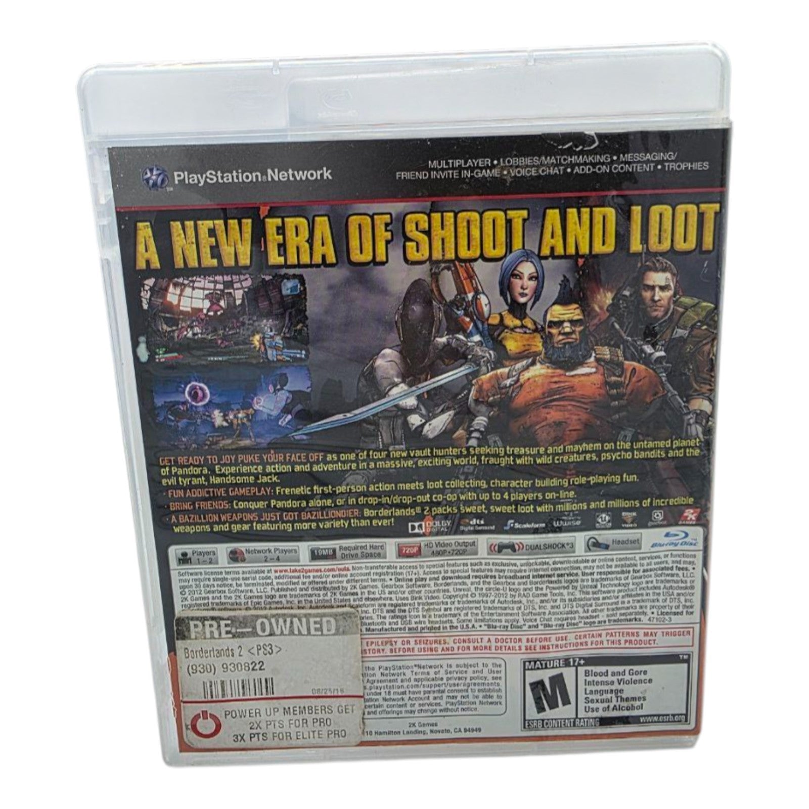 Borderlands 2 Sony PlayStation 3 PS3 Complete with Manual Tested 2012