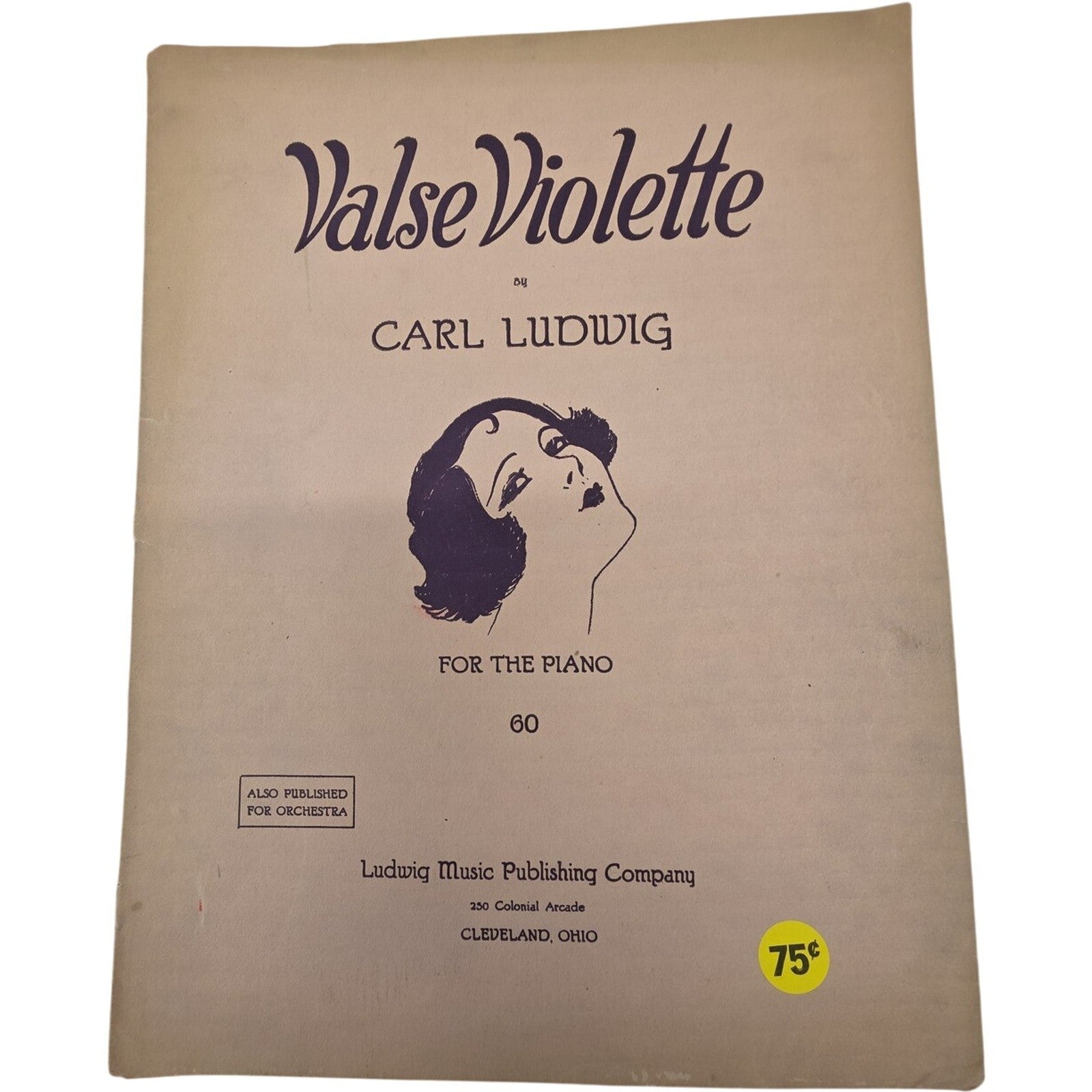 1921 Vintage Valse Violette for the Piano by Carl Ludwig Sheet Music